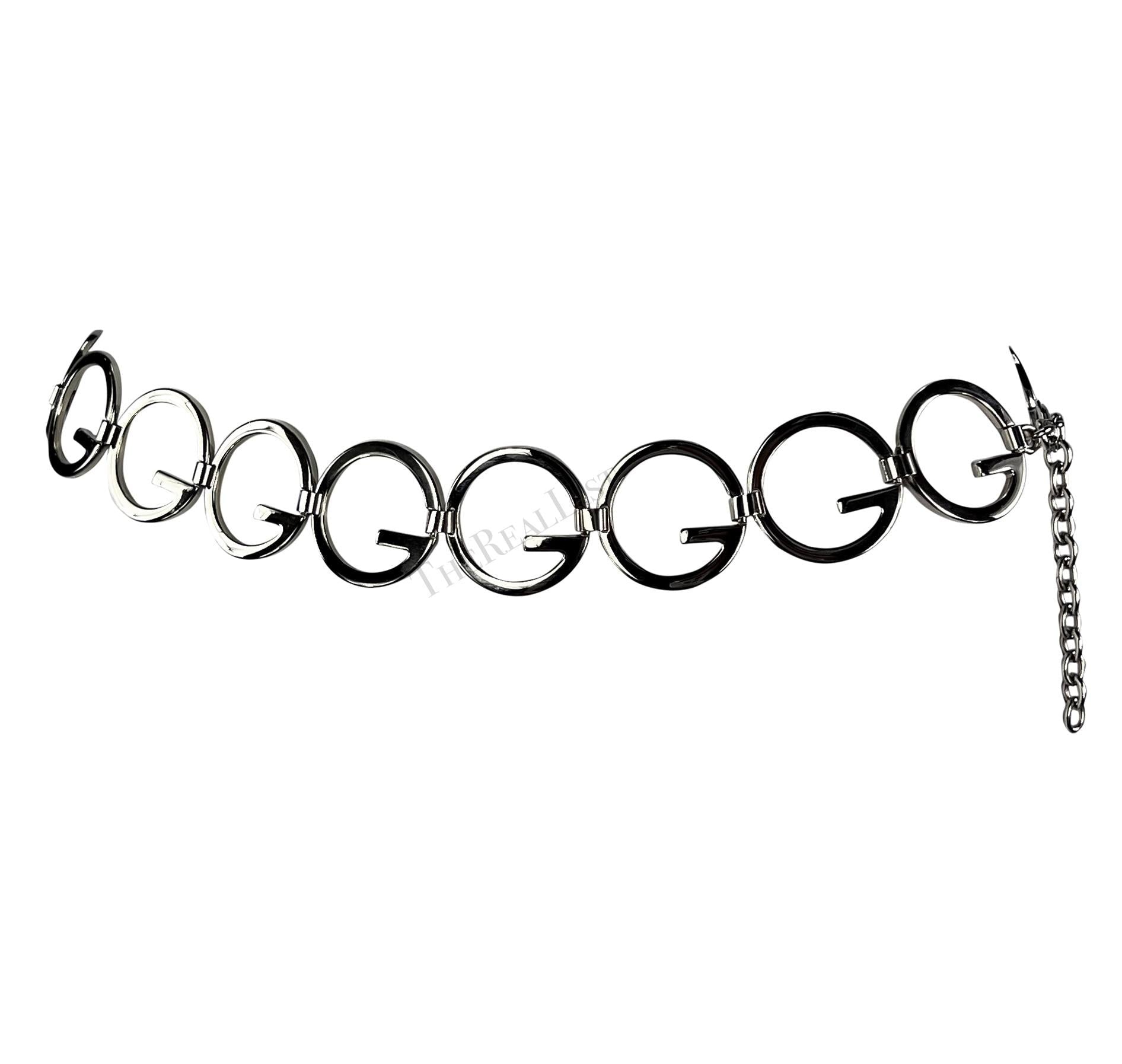 S/S 1996 Gucci by Tom Ford G Logo Chain Silver Metal Belt - RealList