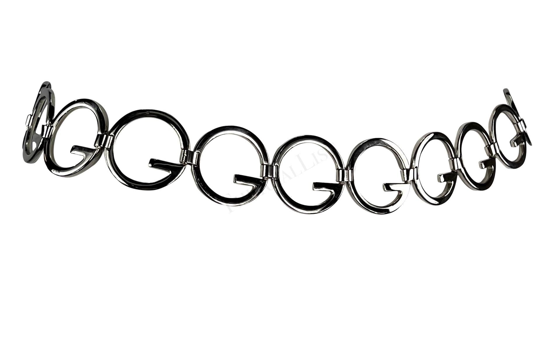 S/S 1996 Gucci by Tom Ford G Logo Chain Silver Metal Belt - RealList