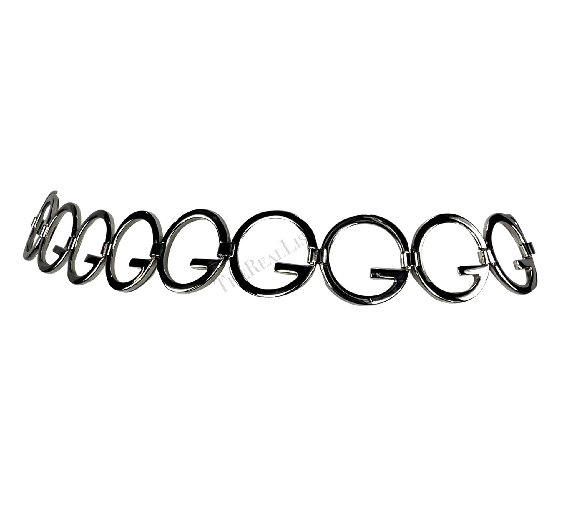 S/S 1996 Gucci by Tom Ford G Logo Chain Silver Metal Belt - RealList