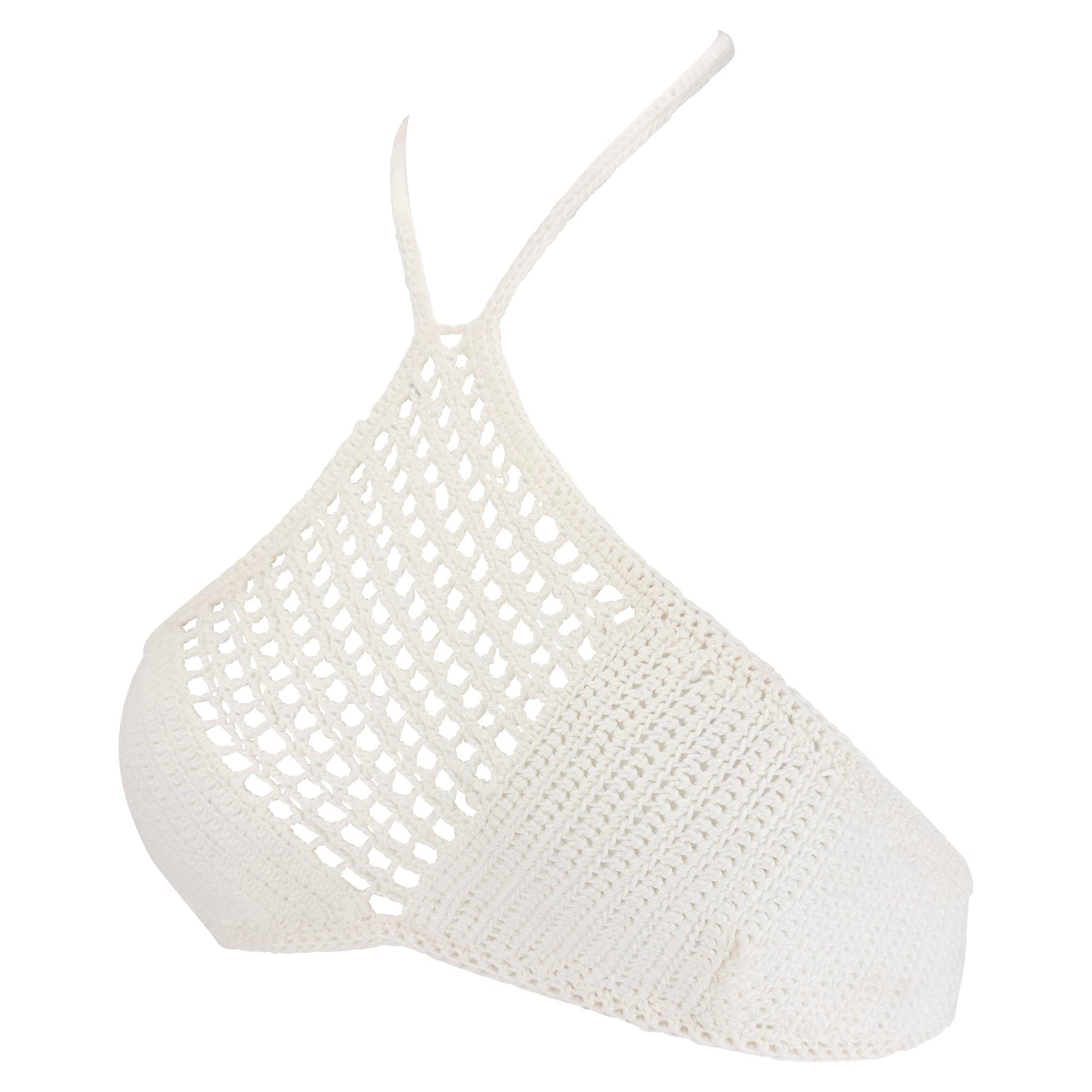 S/S 1996 Gucci by Tom Ford White Crochet Crop Top - RealList