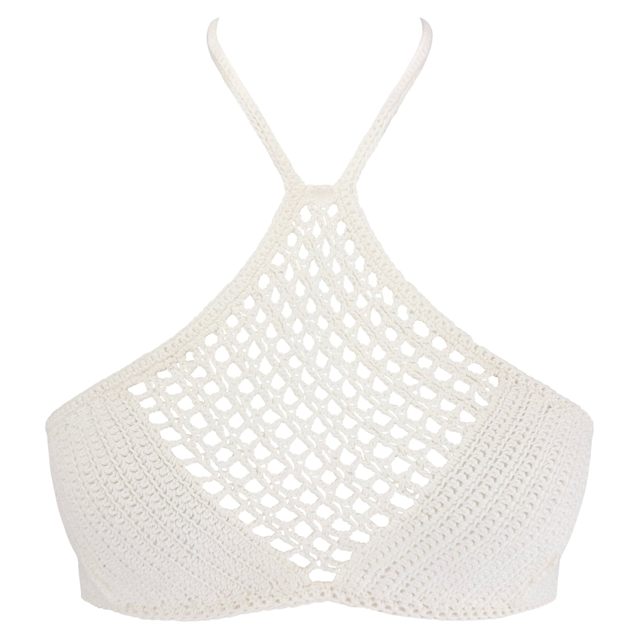 S/S 1996 Gucci by Tom Ford White Crochet Crop Top - RealList