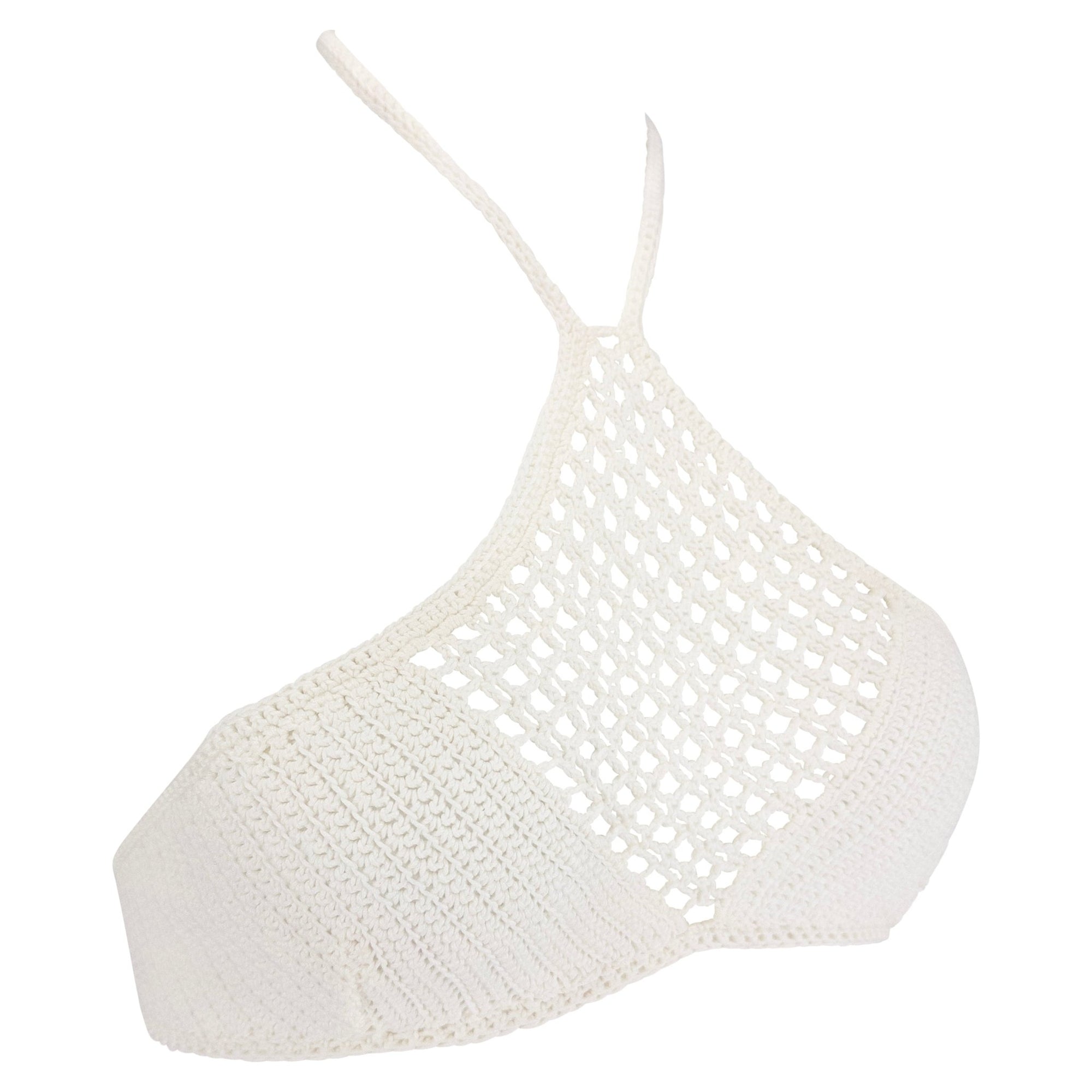 S/S 1996 Gucci by Tom Ford White Crochet Crop Top - RealList