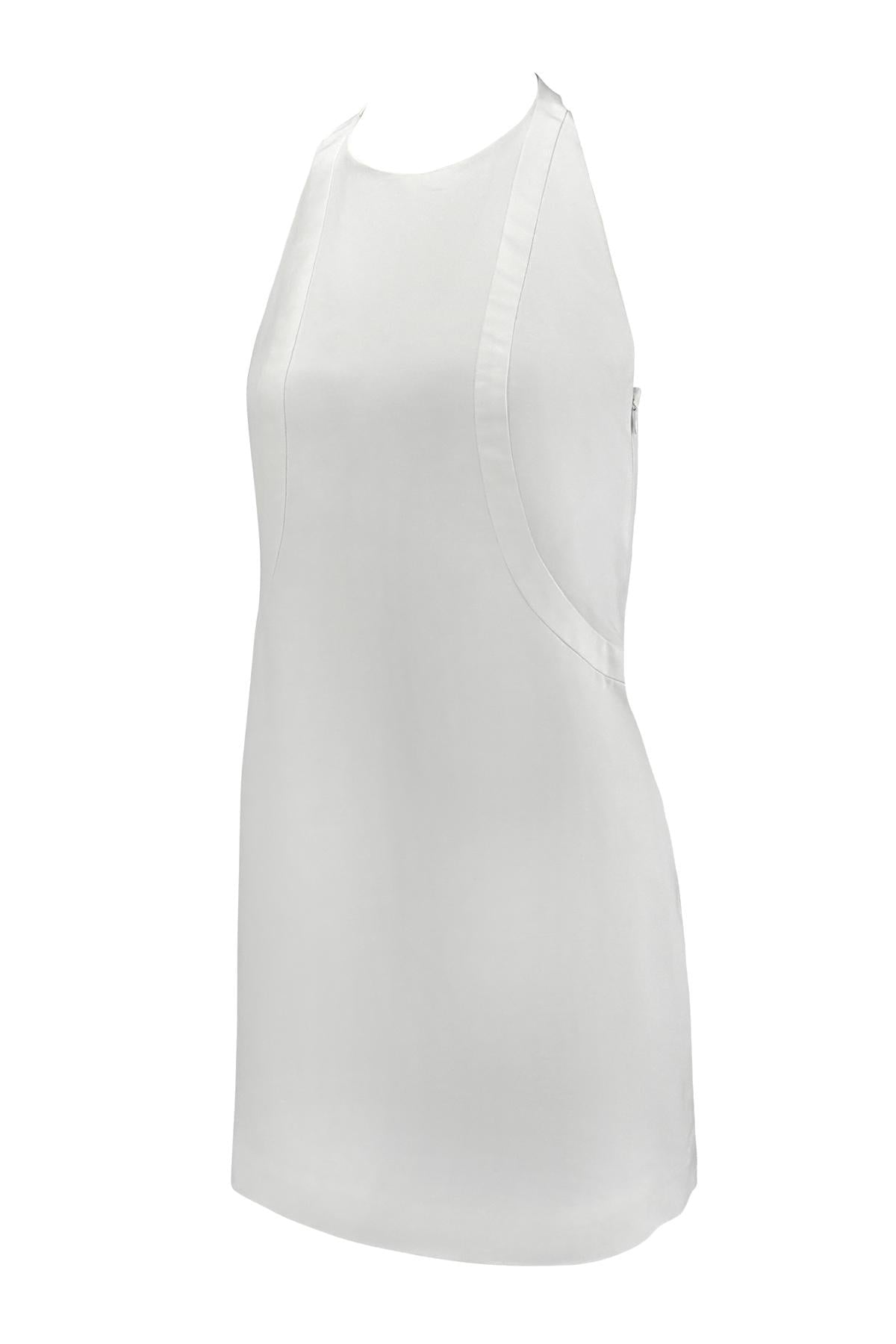 S/S 1996 Gucci by Tom Ford White Metal Logo Spine Backless Halter Dress - RealList