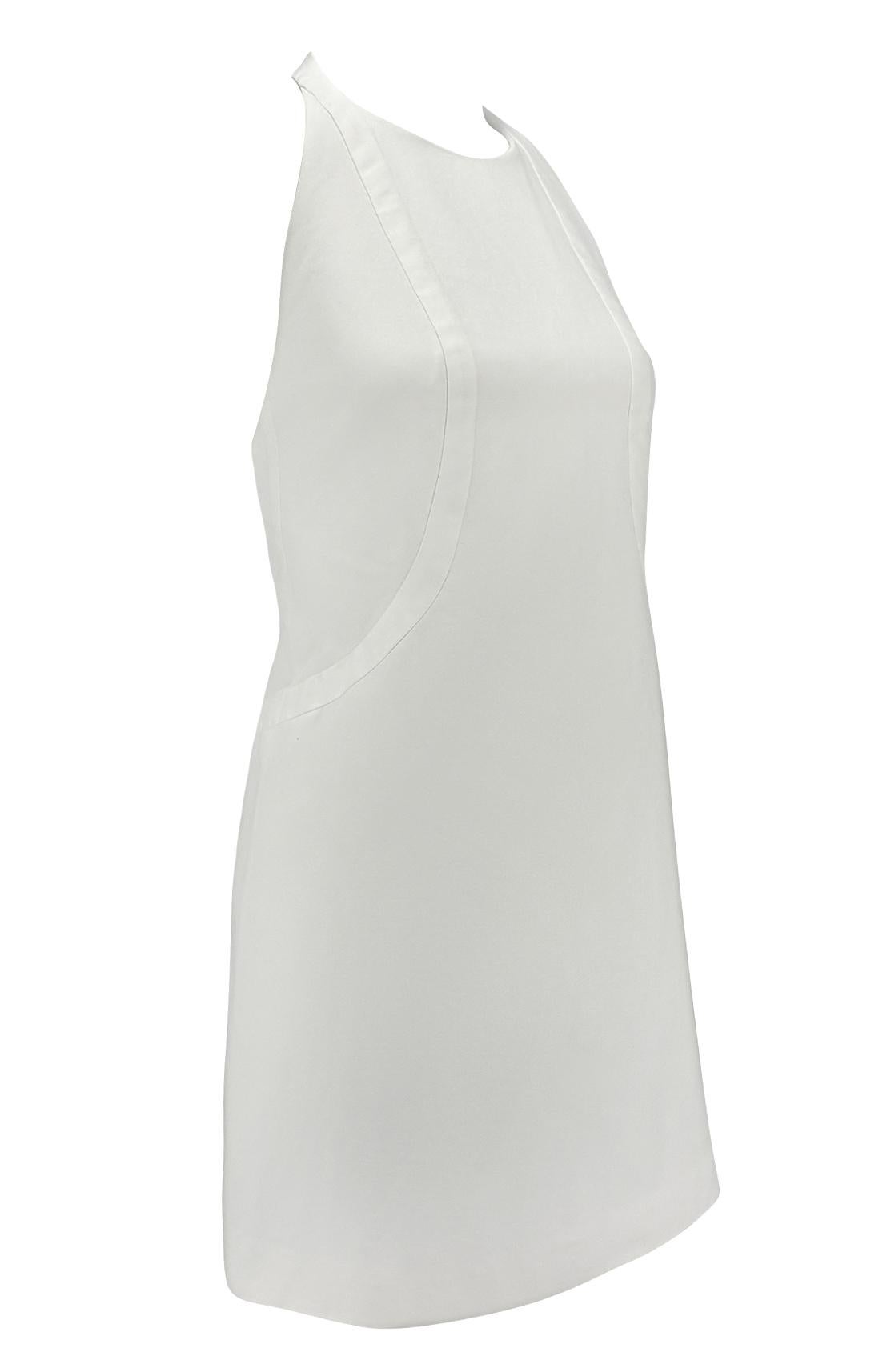 S/S 1996 Gucci by Tom Ford White Metal Logo Spine Backless Halter Dress - RealList