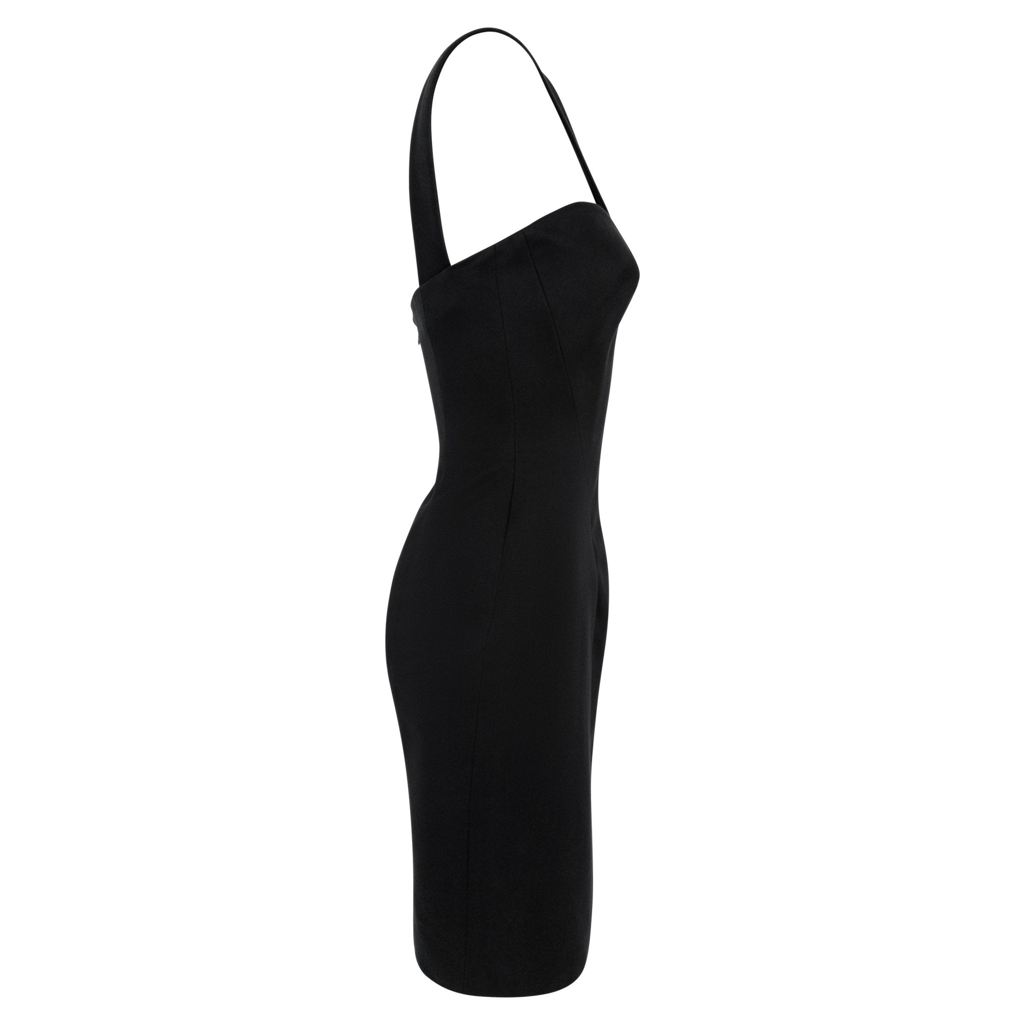S/S 1996 Hervé Léger Black Crossover Strap Hourglass Cocktail Dress - RealList
