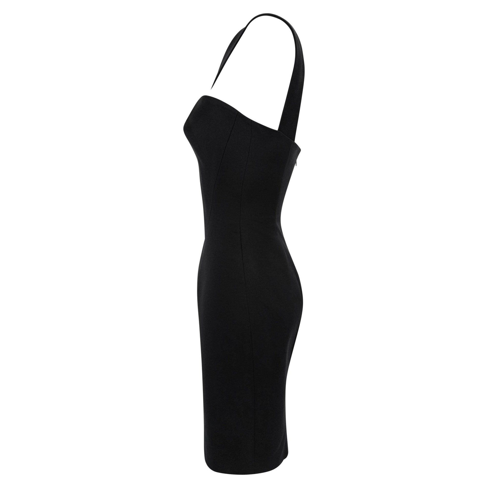 S/S 1996 Hervé Léger Black Crossover Strap Hourglass Cocktail Dress - RealList
