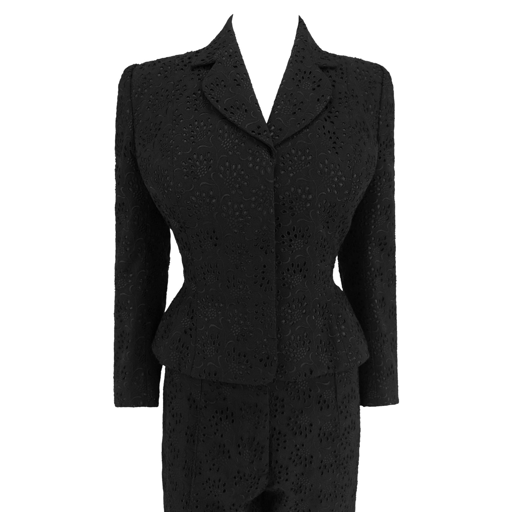 S/S 1996 John Galliano ‘L'Ecole de Danse’ Runway Black Broderie Anglaise Pantsuit Set - RealList