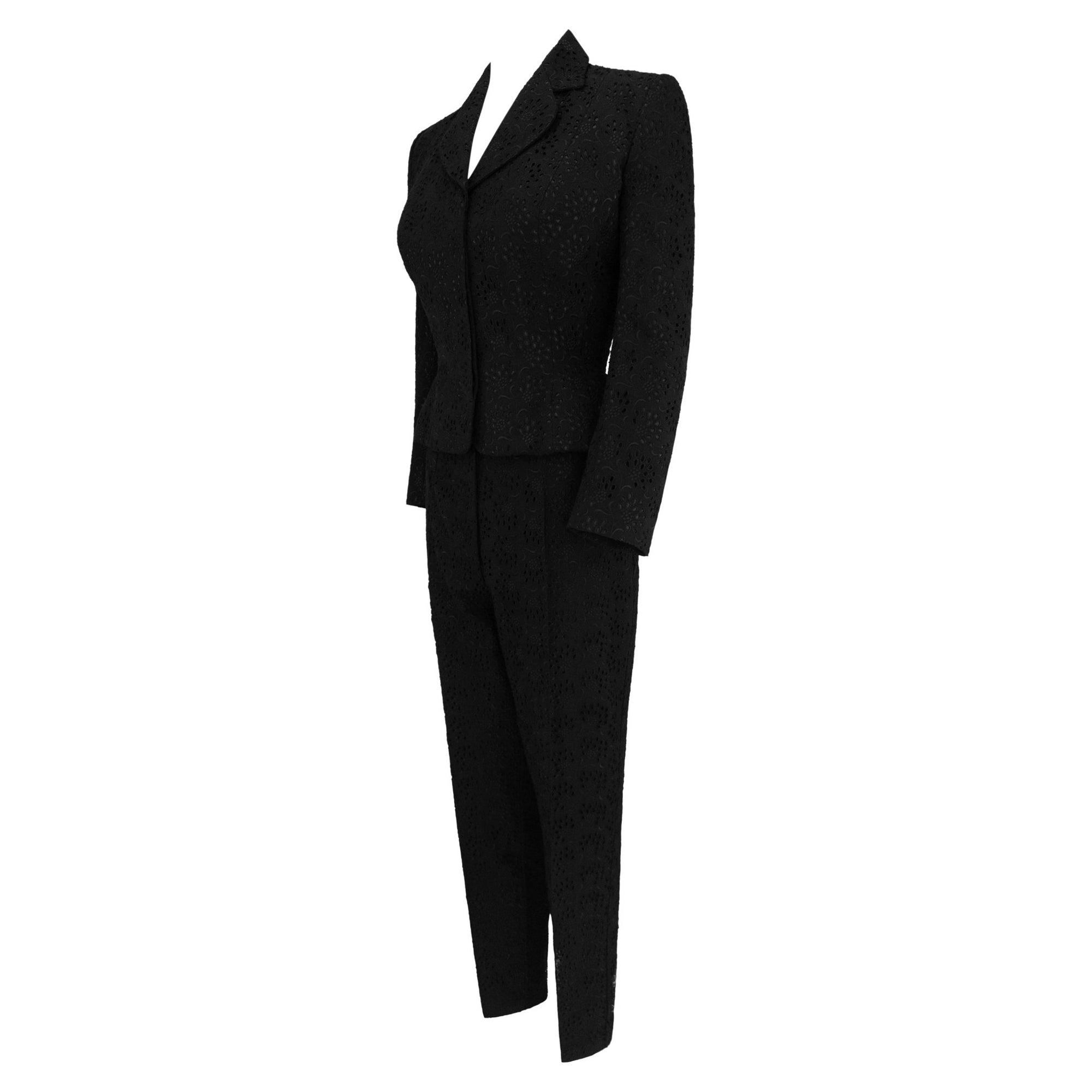 S/S 1996 John Galliano ‘L'Ecole de Danse’ Runway Black Broderie Anglaise Pantsuit Set - RealList
