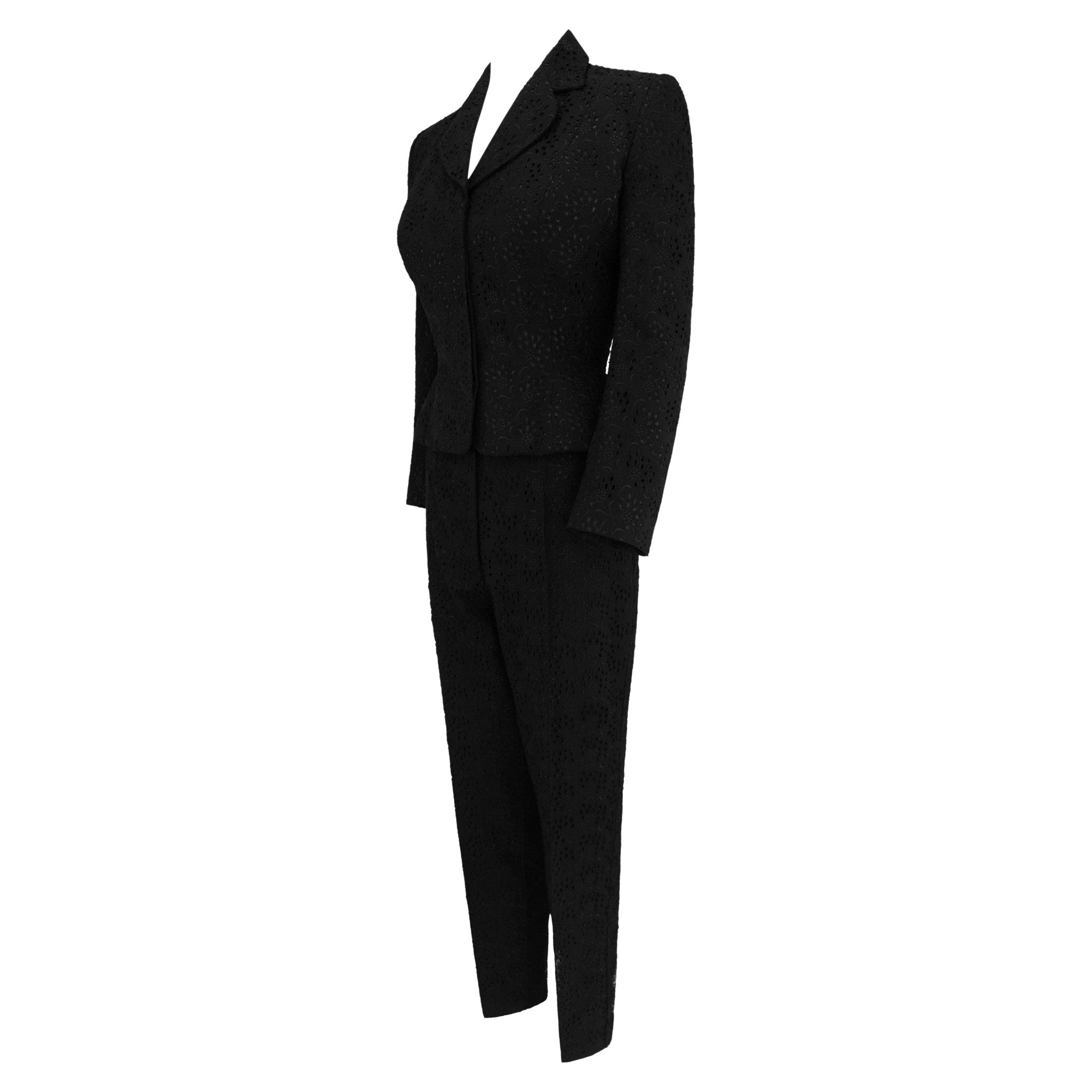 S/S 1996 John Galliano ‘L'Ecole de Danse’ Runway Black Broderie Anglaise Pantsuit Set - RealList