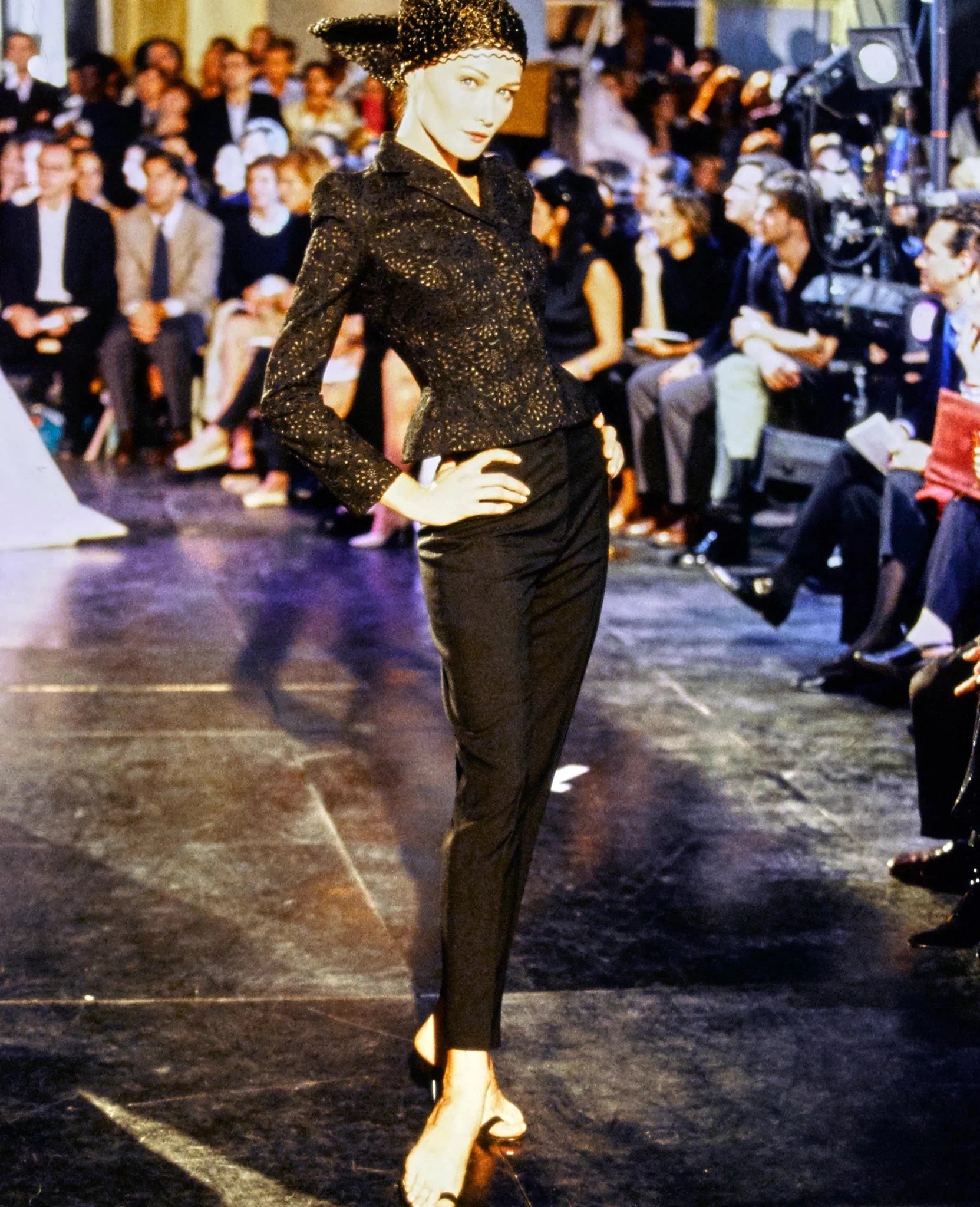 S/S 1996 John Galliano ‘L'Ecole de Danse’ Runway Black Broderie Anglaise Pantsuit Set - RealList