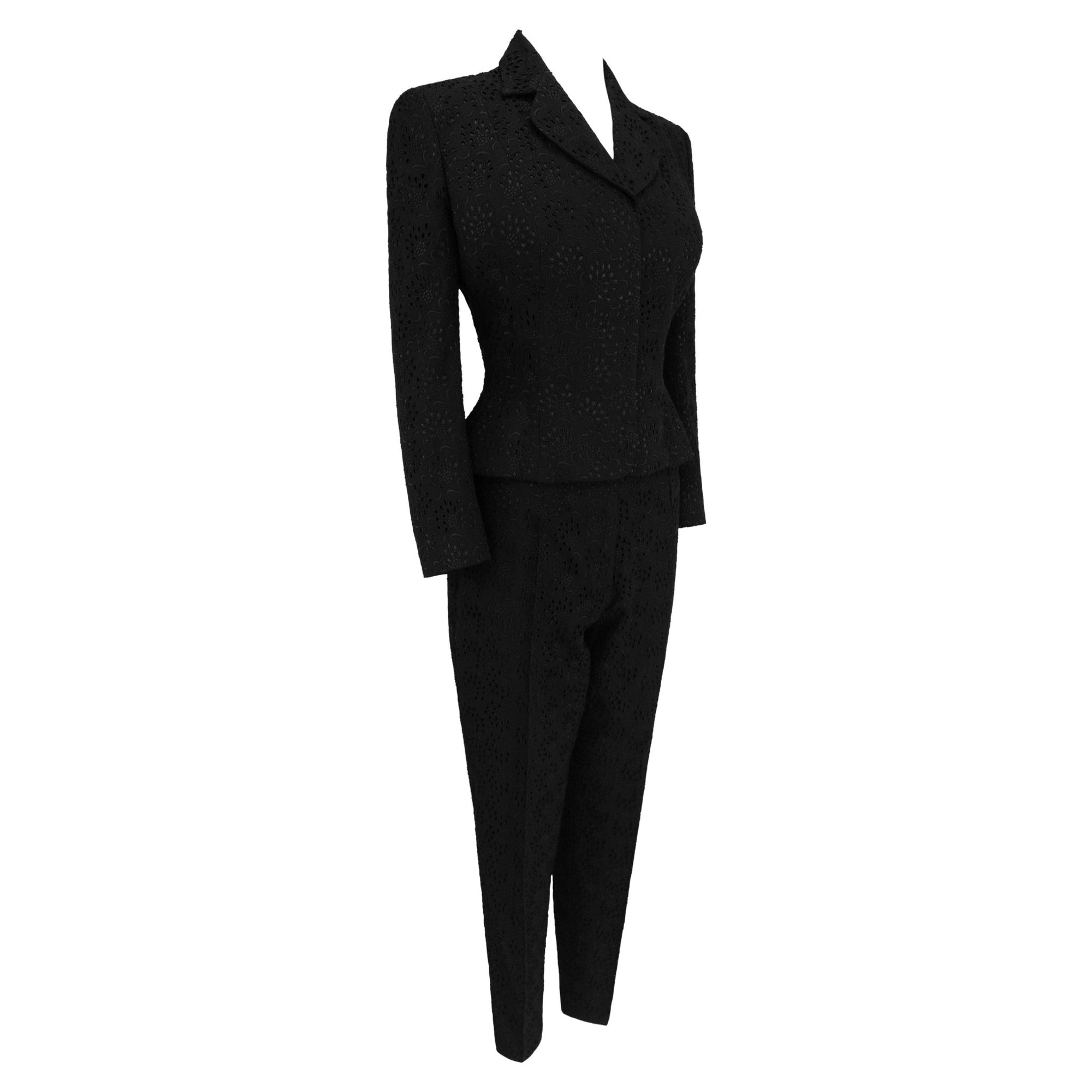 S/S 1996 John Galliano ‘L'Ecole de Danse’ Runway Black Broderie Anglaise Pantsuit Set - RealList