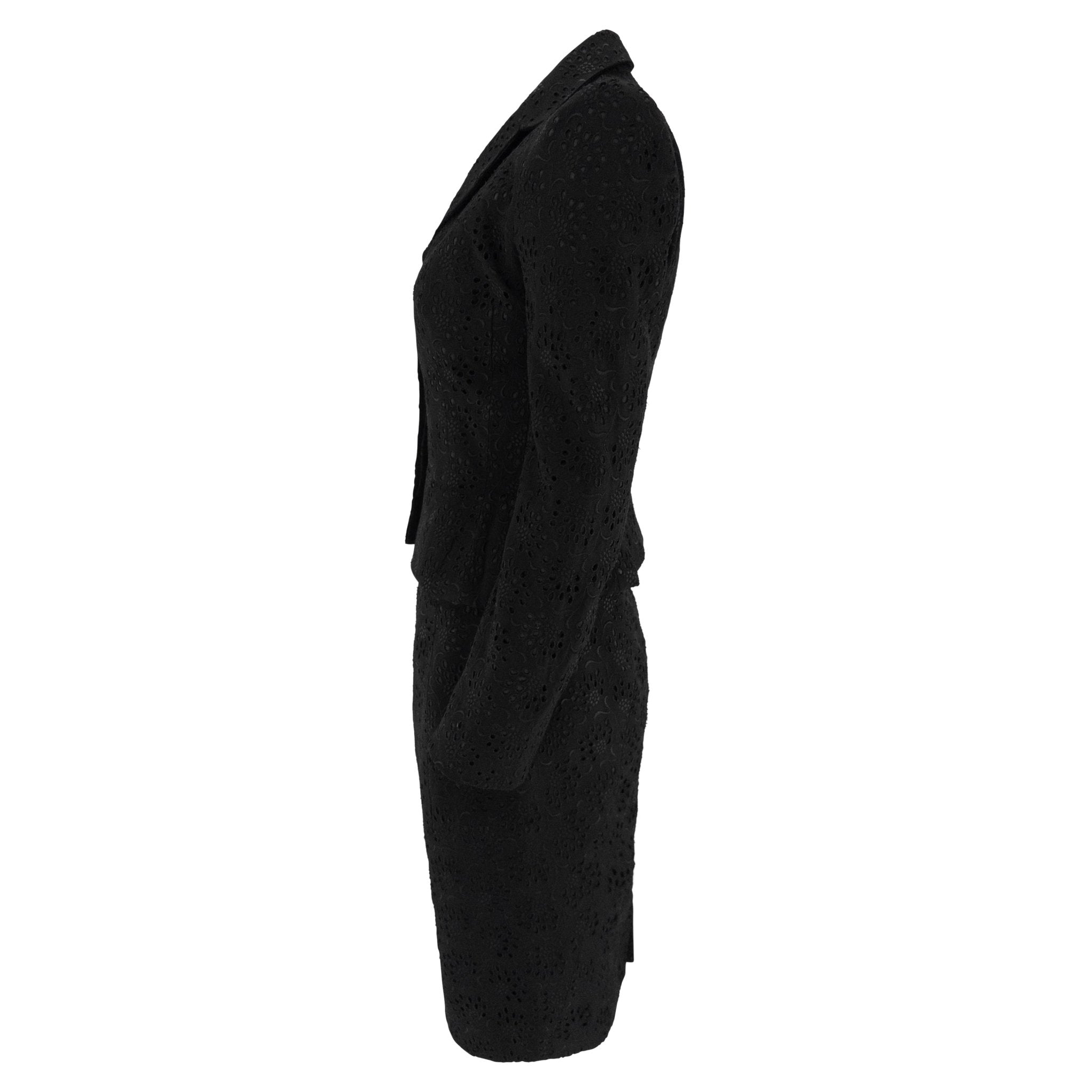 S/S 1996 John Galliano ‘L'Ecole de Danse’ Runway Black Broderie Anglaise Skirt Suit - RealList
