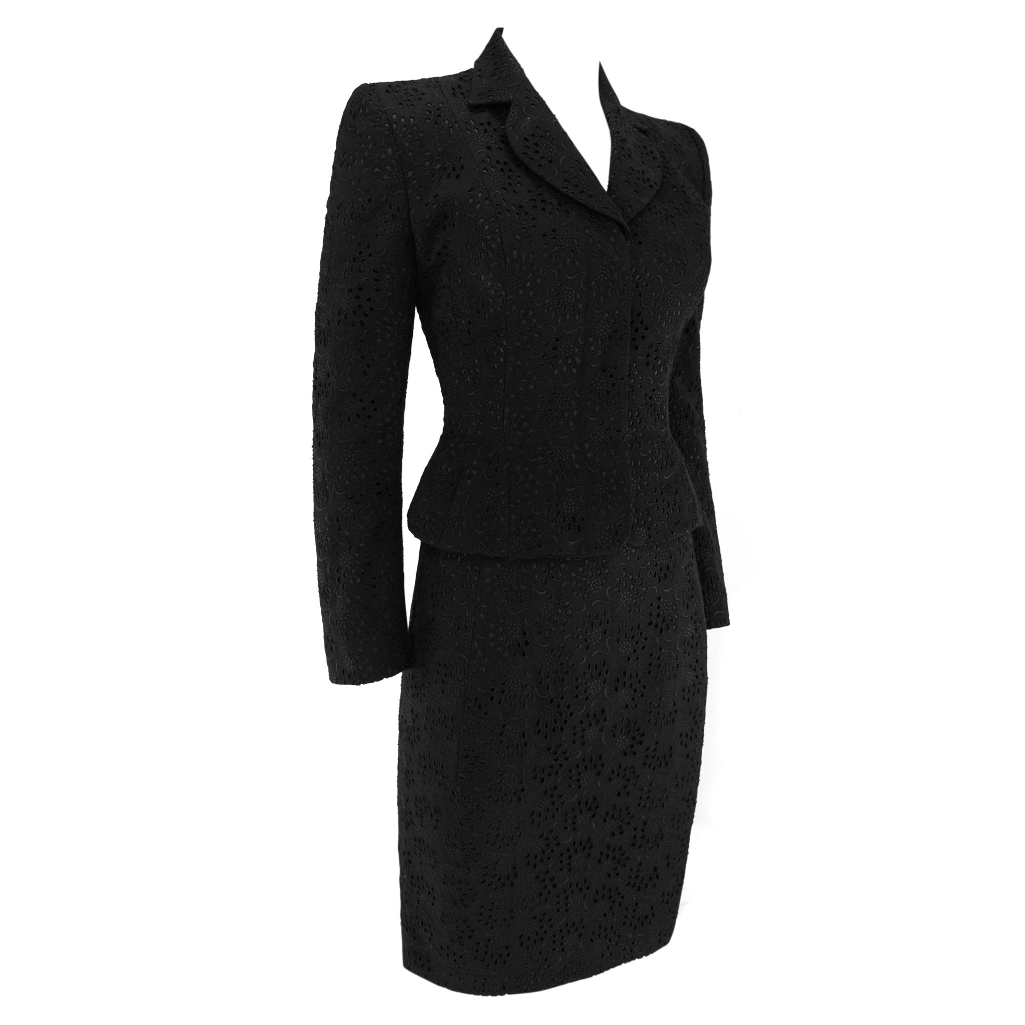 S/S 1996 John Galliano ‘L'Ecole de Danse’ Runway Black Broderie Anglaise Skirt Suit - RealList