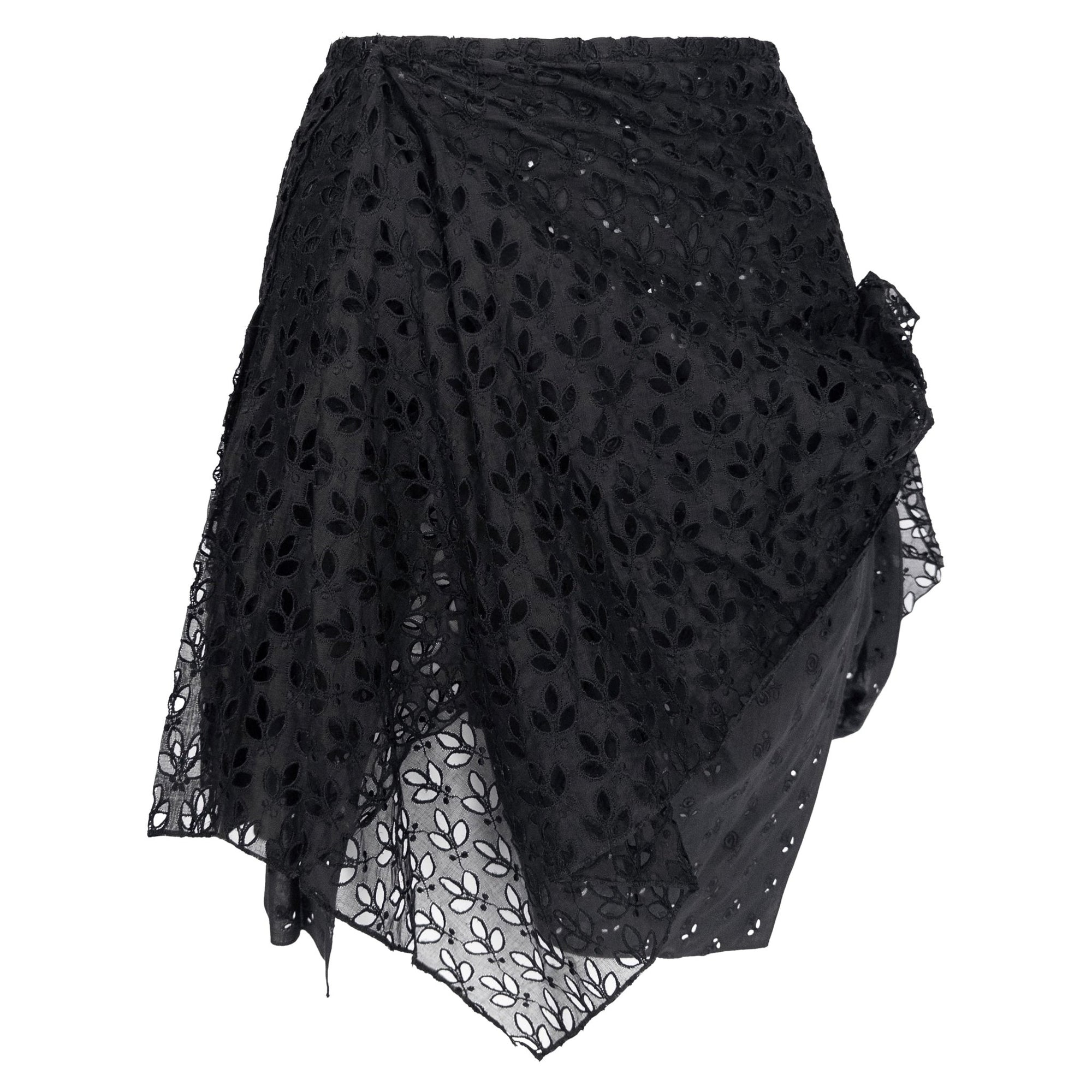 S/S 1996 John Galliano ‘L'Ecole de Danse’ Runway Black Sheer Broderie Anglaise Skirt Suit - RealList