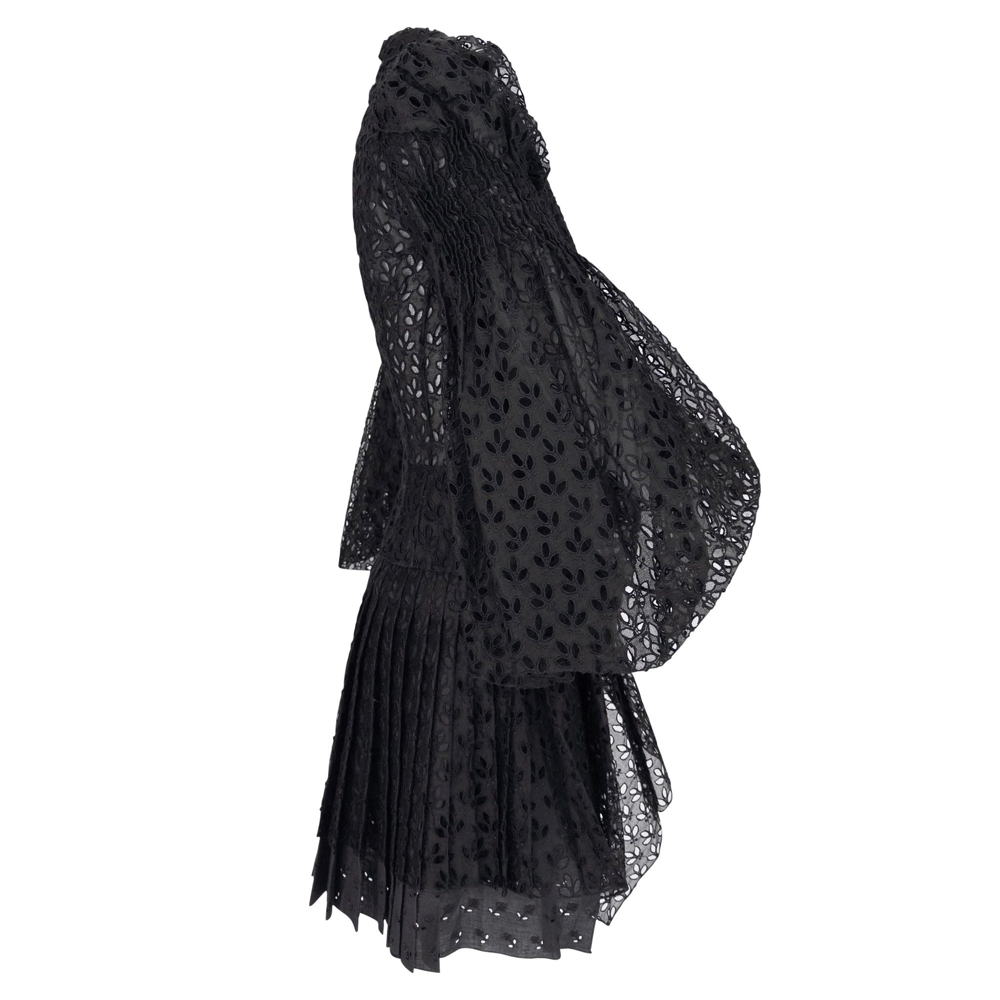 S/S 1996 John Galliano ‘L'Ecole de Danse’ Runway Black Sheer Broderie Anglaise Skirt Suit - RealList