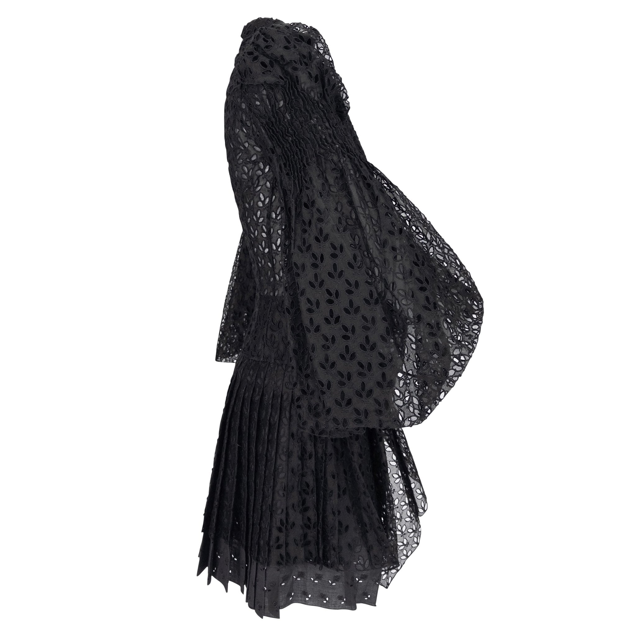 S/S 1996 John Galliano ‘L'Ecole de Danse’ Runway Black Sheer Broderie Anglaise Skirt Suit - RealList
