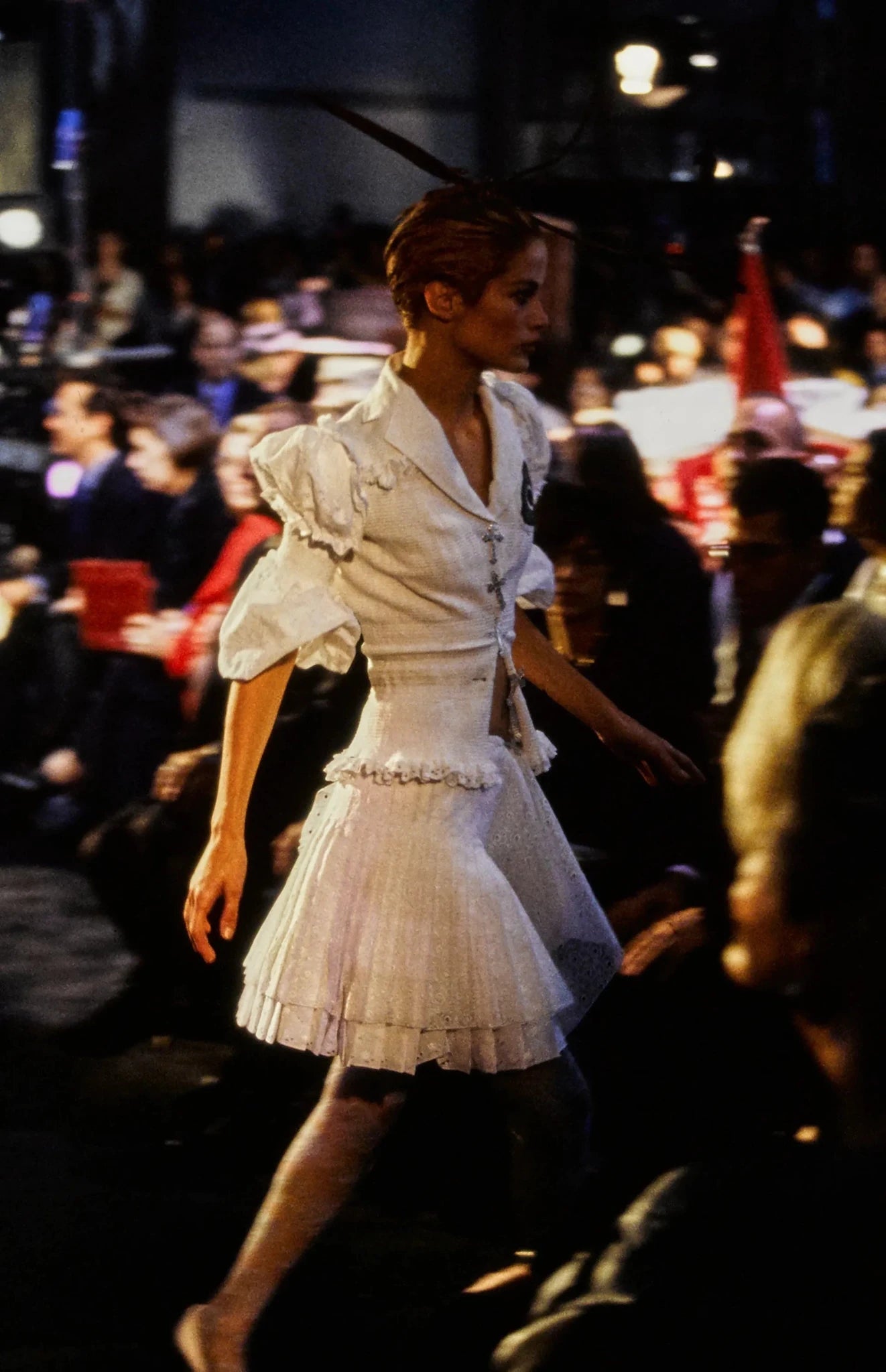 S/S 1996 John Galliano ‘L'Ecole de Danse’ Runway Black Sheer Broderie Anglaise Skirt Suit - RealList