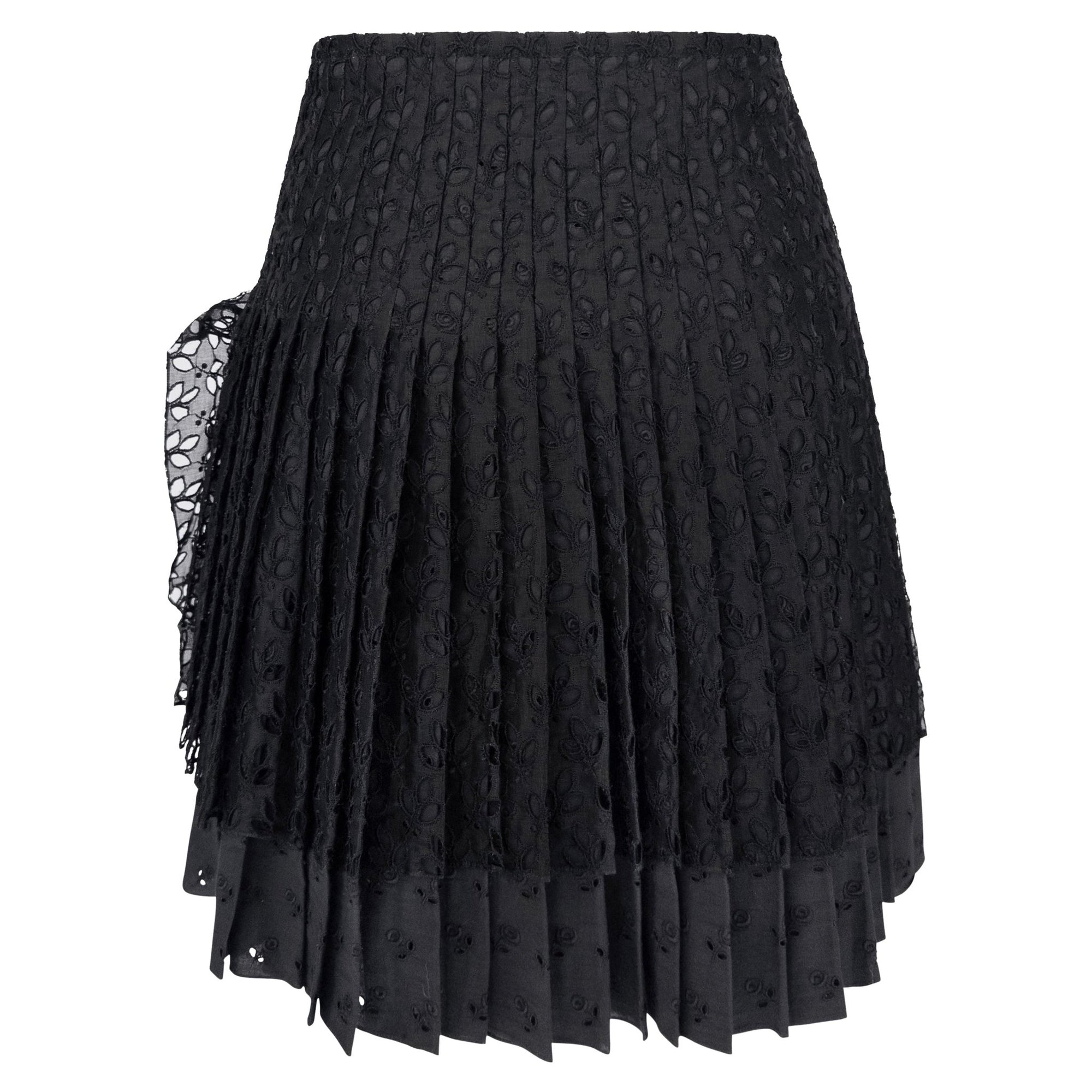 S/S 1996 John Galliano ‘L'Ecole de Danse’ Runway Black Sheer Broderie Anglaise Skirt Suit - RealList