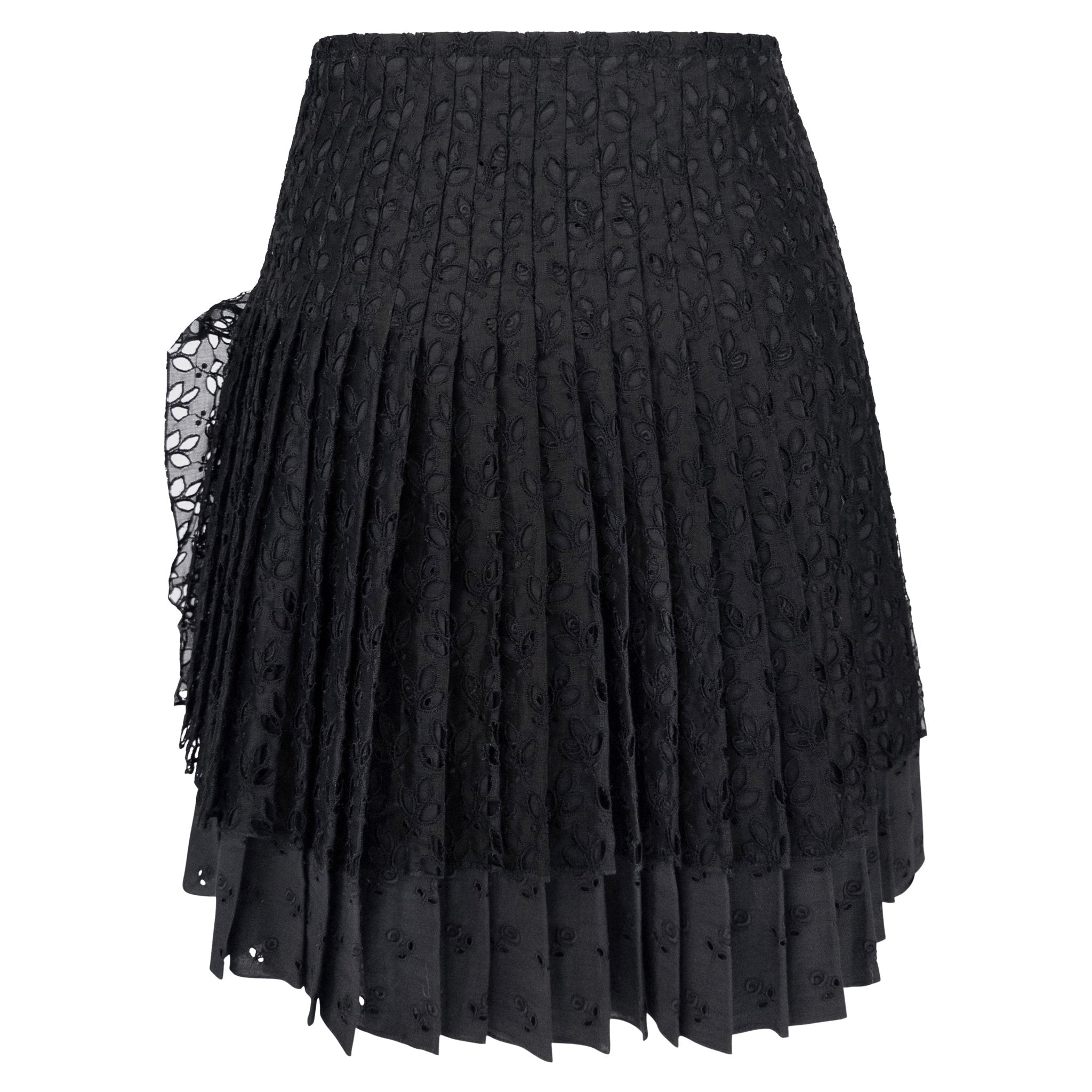 S/S 1996 John Galliano ‘L'Ecole de Danse’ Runway Black Sheer Broderie Anglaise Skirt Suit - RealList