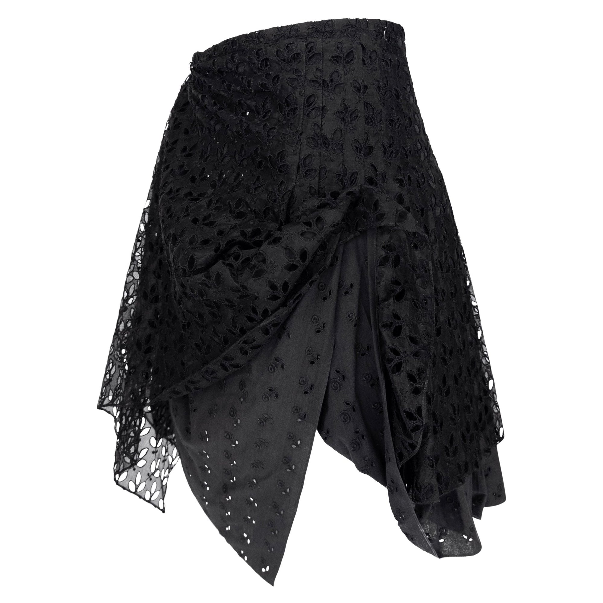 S/S 1996 John Galliano ‘L'Ecole de Danse’ Runway Black Sheer Broderie Anglaise Skirt Suit - RealList
