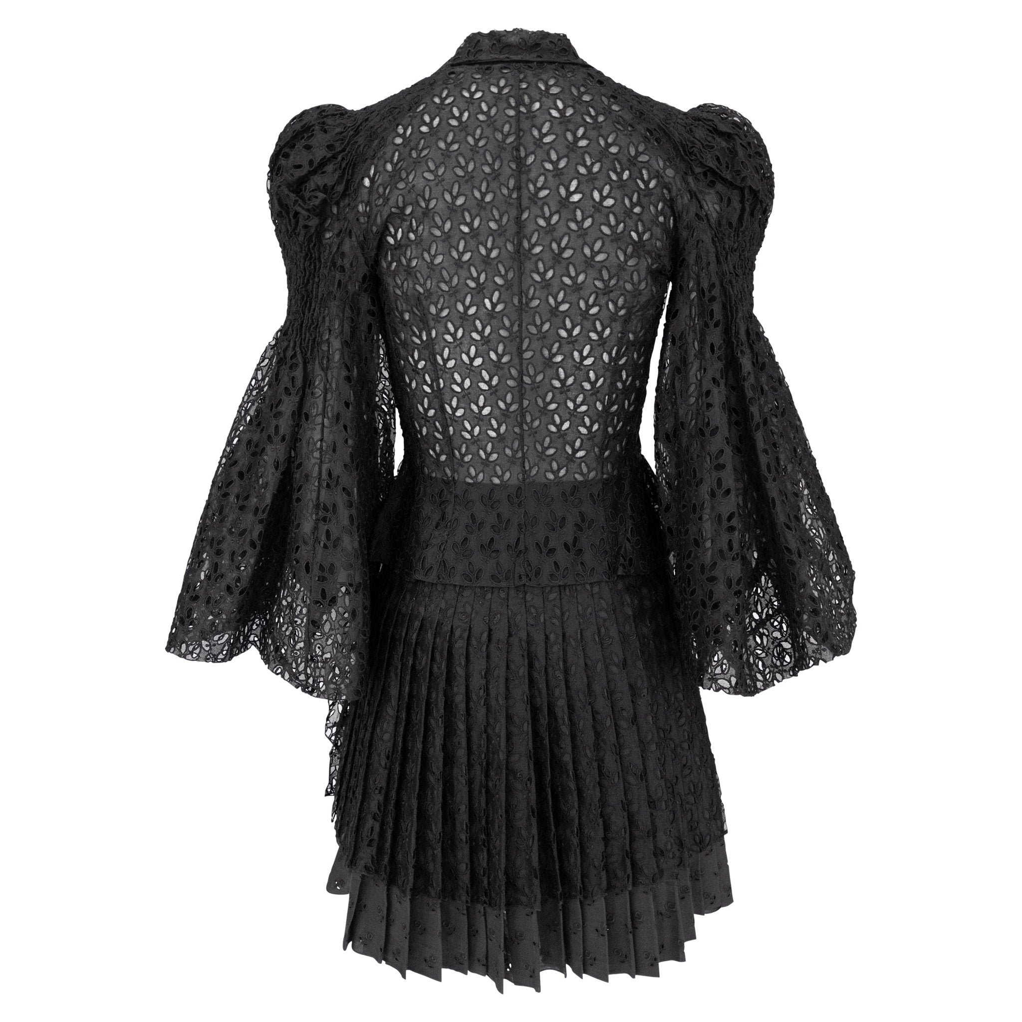 S/S 1996 John Galliano ‘L'Ecole de Danse’ Runway Black Sheer Broderie Anglaise Skirt Suit - RealList