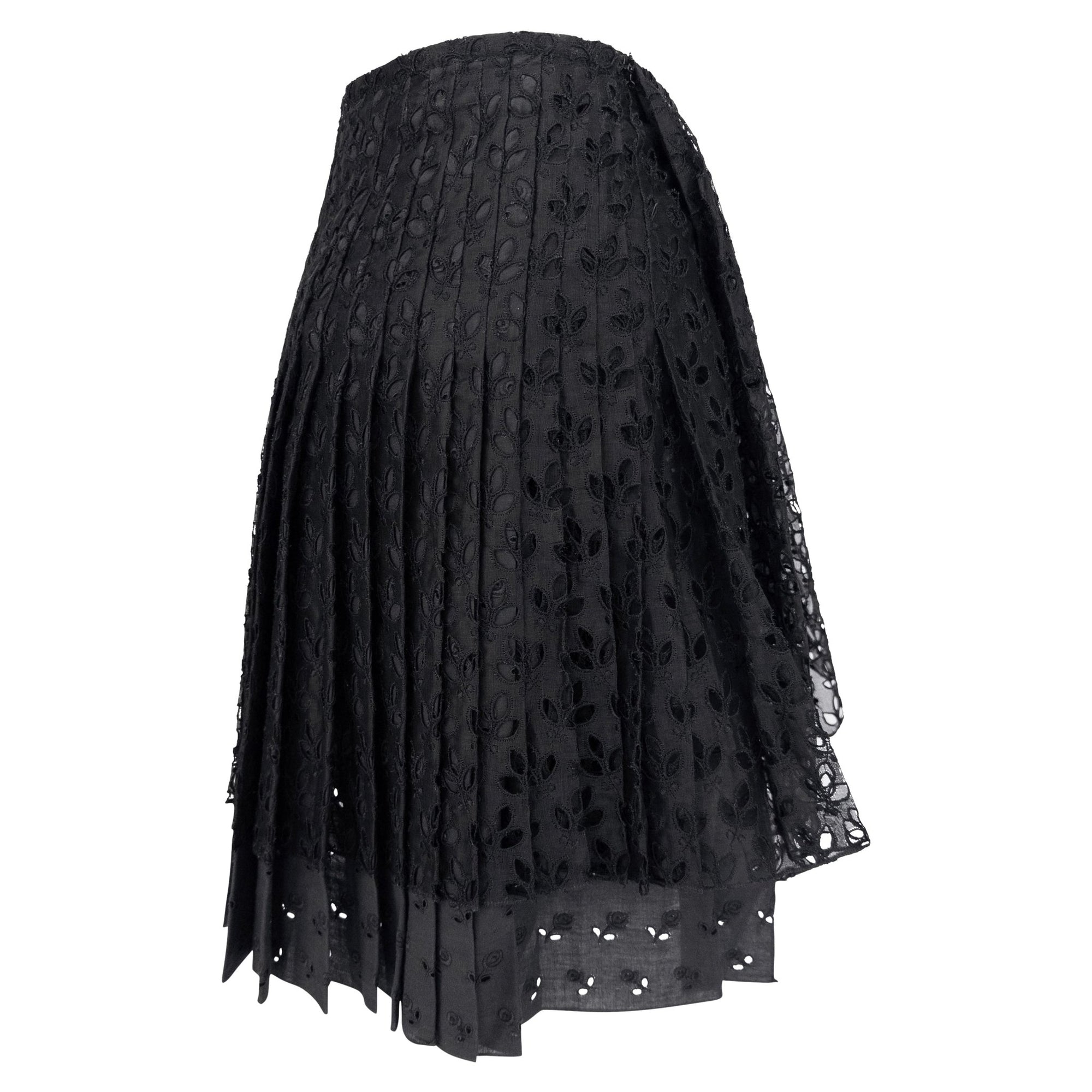 S/S 1996 John Galliano ‘L'Ecole de Danse’ Runway Black Sheer Broderie Anglaise Skirt Suit - RealList