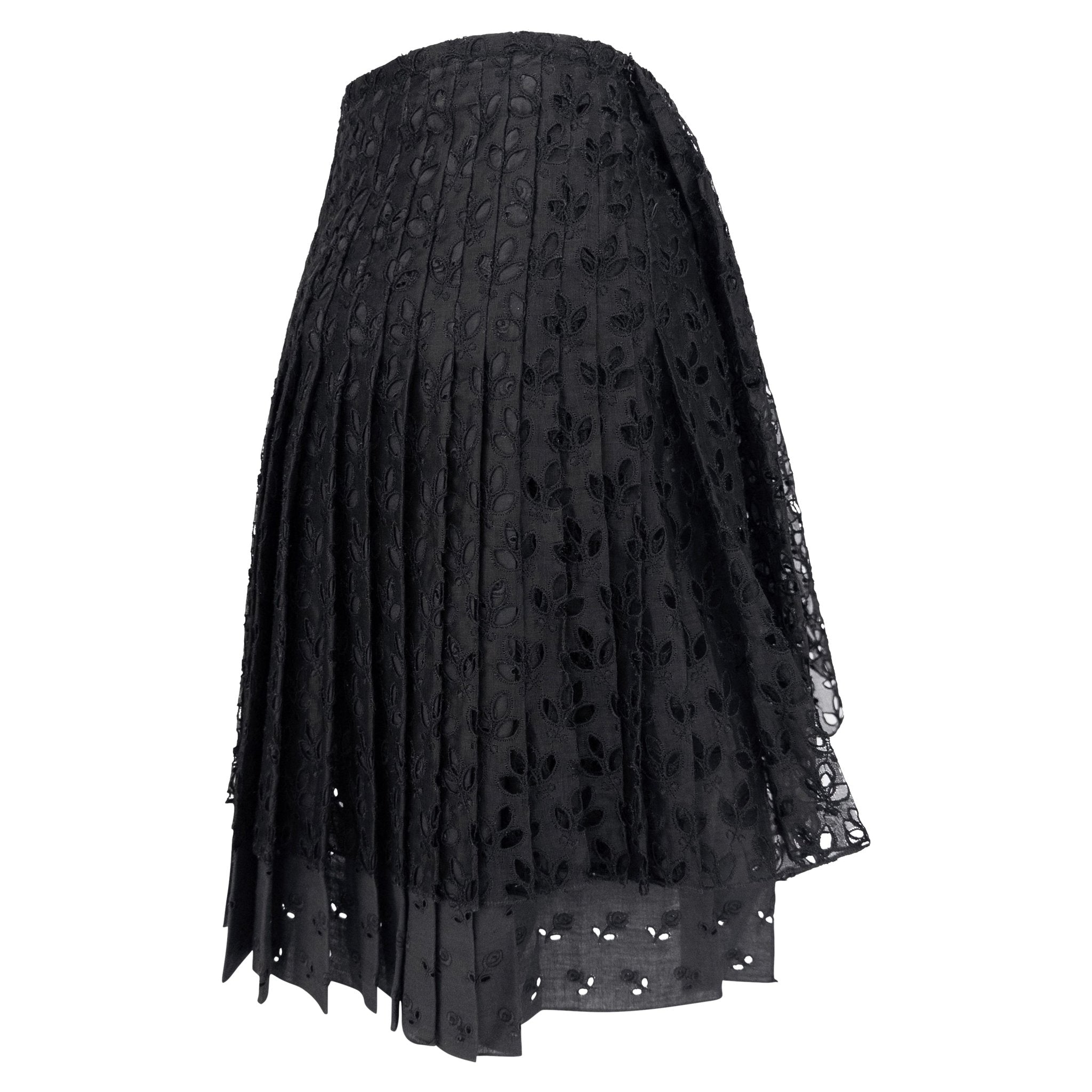 S/S 1996 John Galliano ‘L'Ecole de Danse’ Runway Black Sheer Broderie Anglaise Skirt Suit - RealList