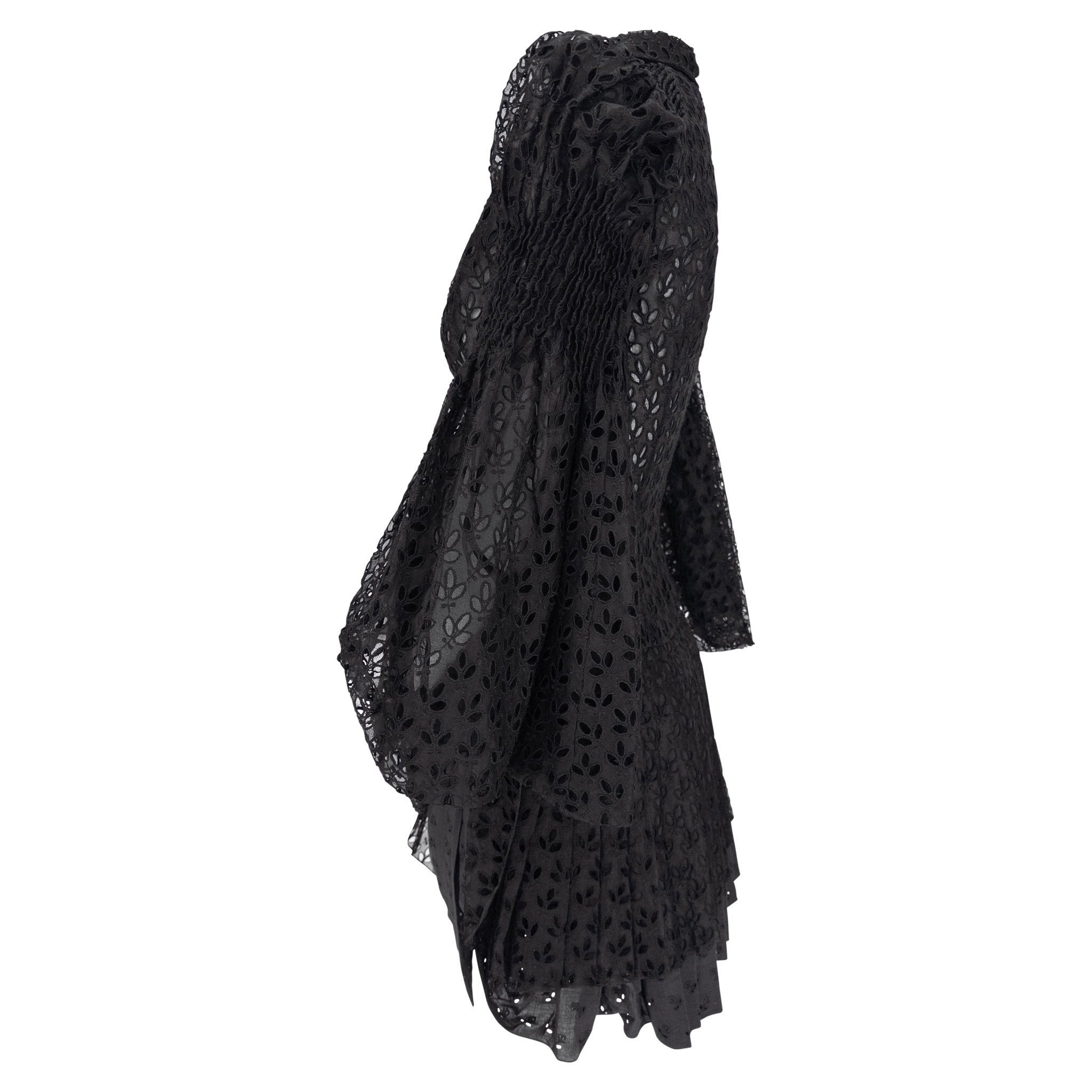 S/S 1996 John Galliano ‘L'Ecole de Danse’ Runway Black Sheer Broderie Anglaise Skirt Suit - RealList