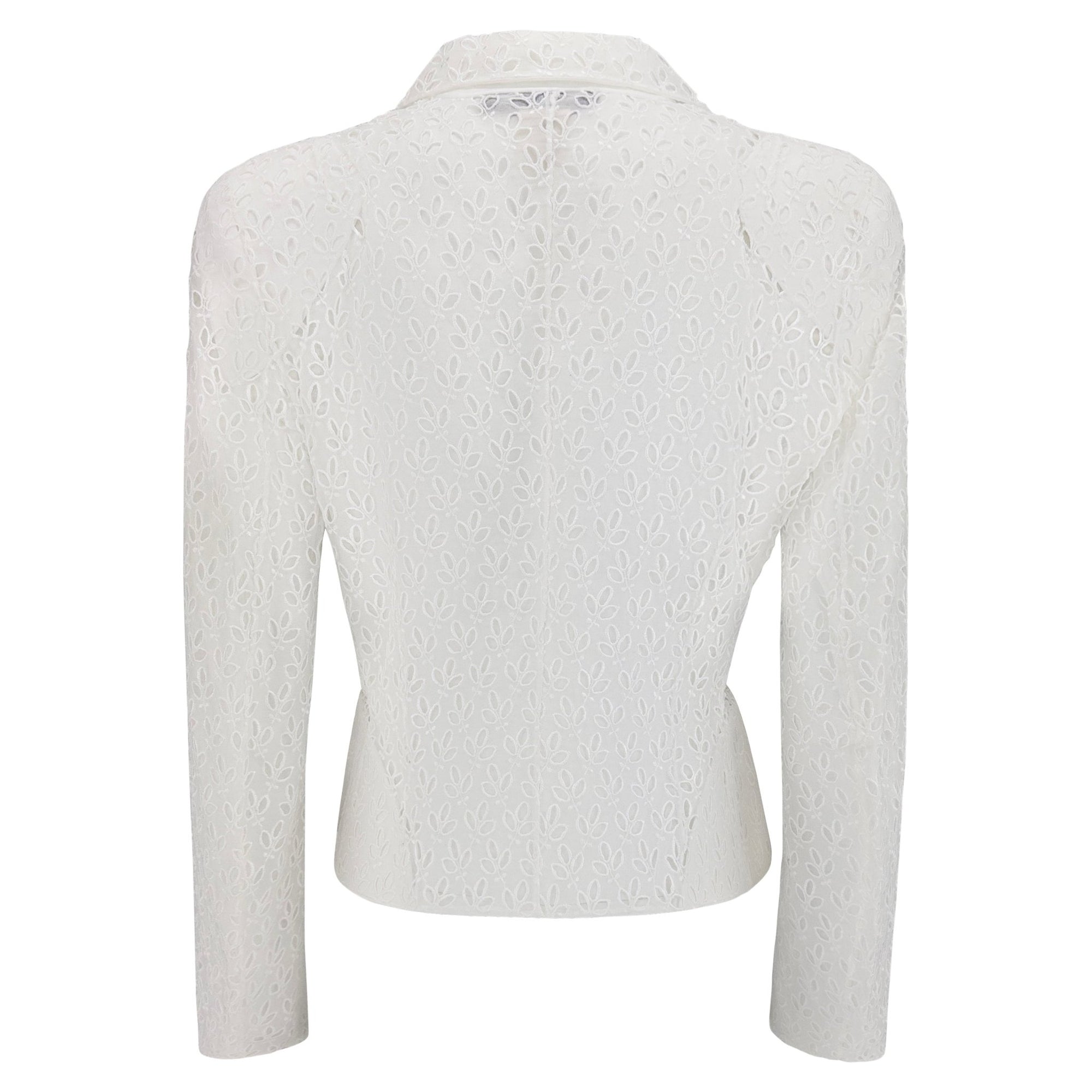 S/S 1996 John Galliano Paris Broderie Anglaise Ballet Peplum White Jacket Blazer - RealList