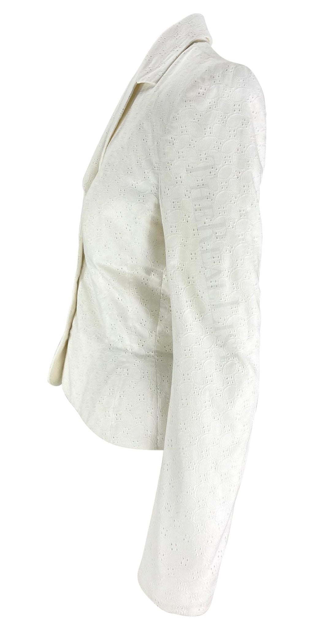 S/S 1996 John Galliano Paris Broderie Anglaise Ballet Peplum White Jacket Blazer - RealList