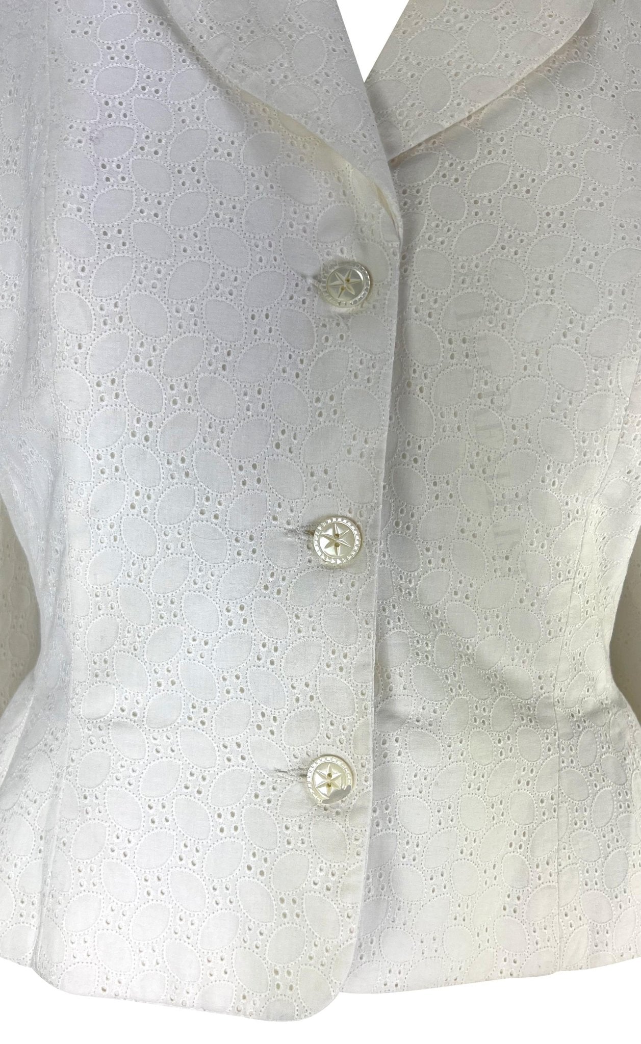 S/S 1996 John Galliano Paris Broderie Anglaise Ballet Peplum White Jacket Blazer - RealList