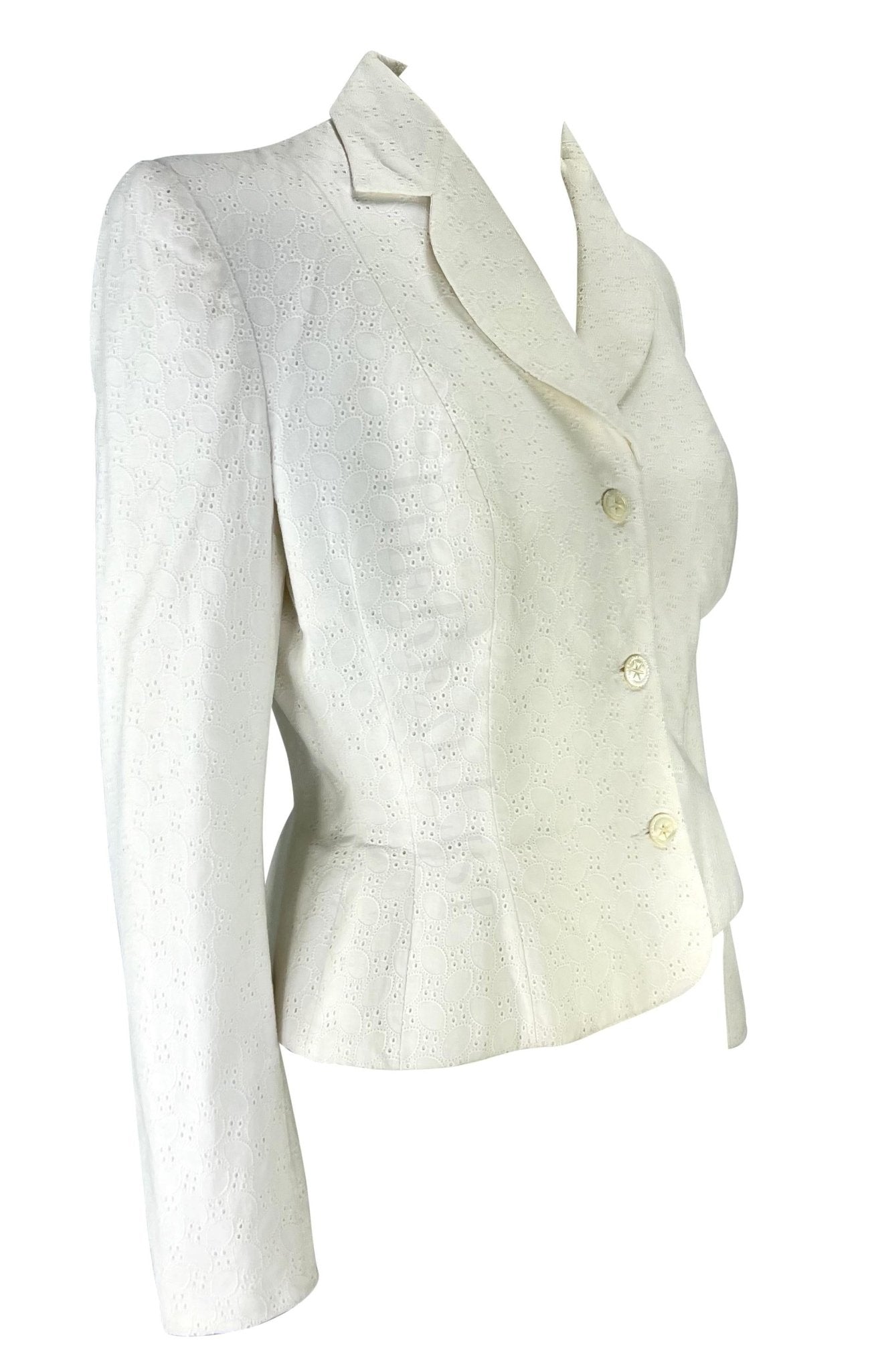 S/S 1996 John Galliano Paris Broderie Anglaise Ballet Peplum White Jacket Blazer - RealList