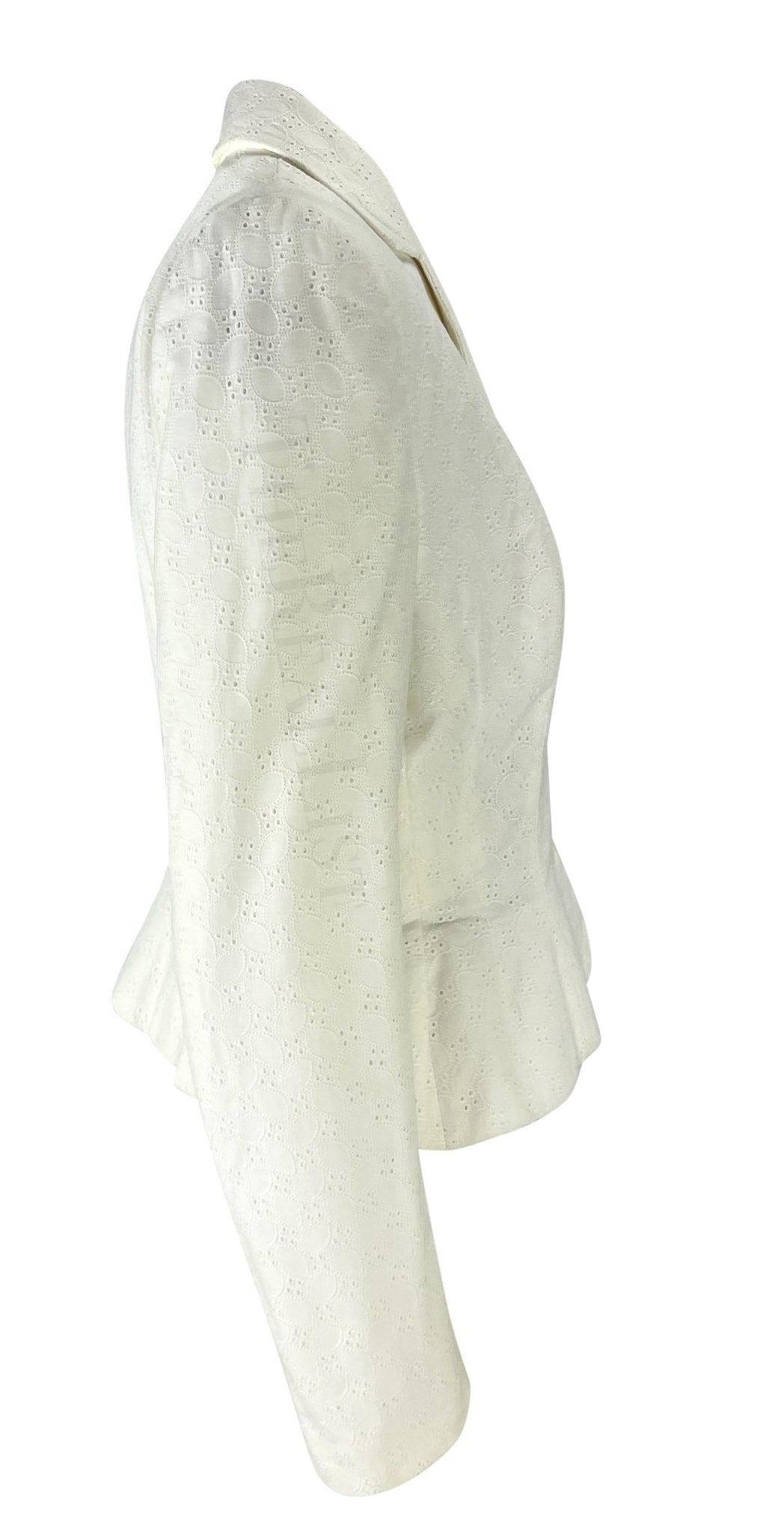 S/S 1996 John Galliano Paris Broderie Anglaise Ballet Peplum White Jacket Blazer - RealList