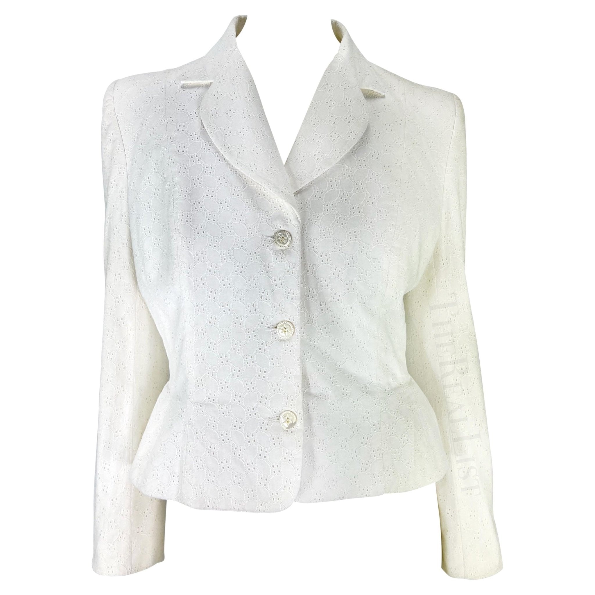 S/S 1996 John Galliano Paris Broderie Anglaise Ballet Peplum White Jacket Blazer - RealList