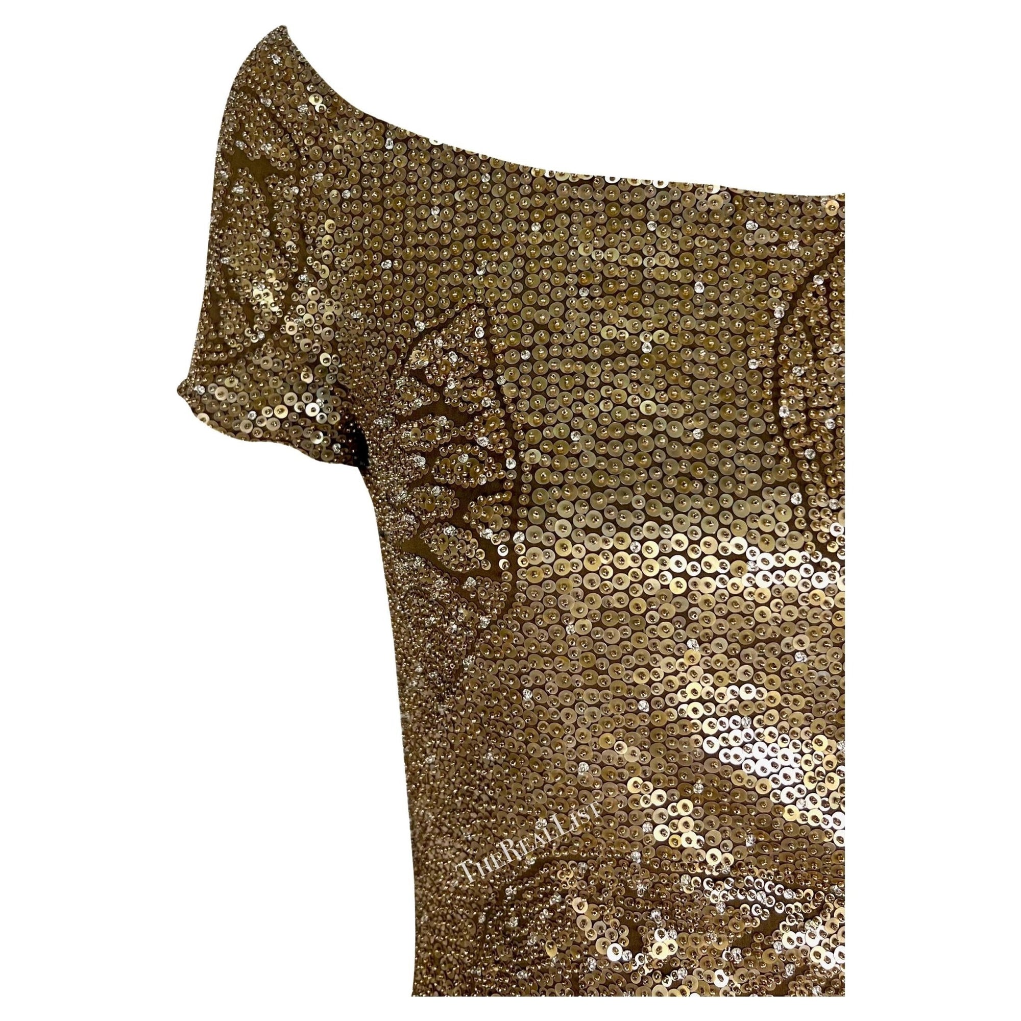 S/S 1996 Valentino Garavani Runway Beaded Sequin Shell Bodysuit Satin Skirt Set - RealList