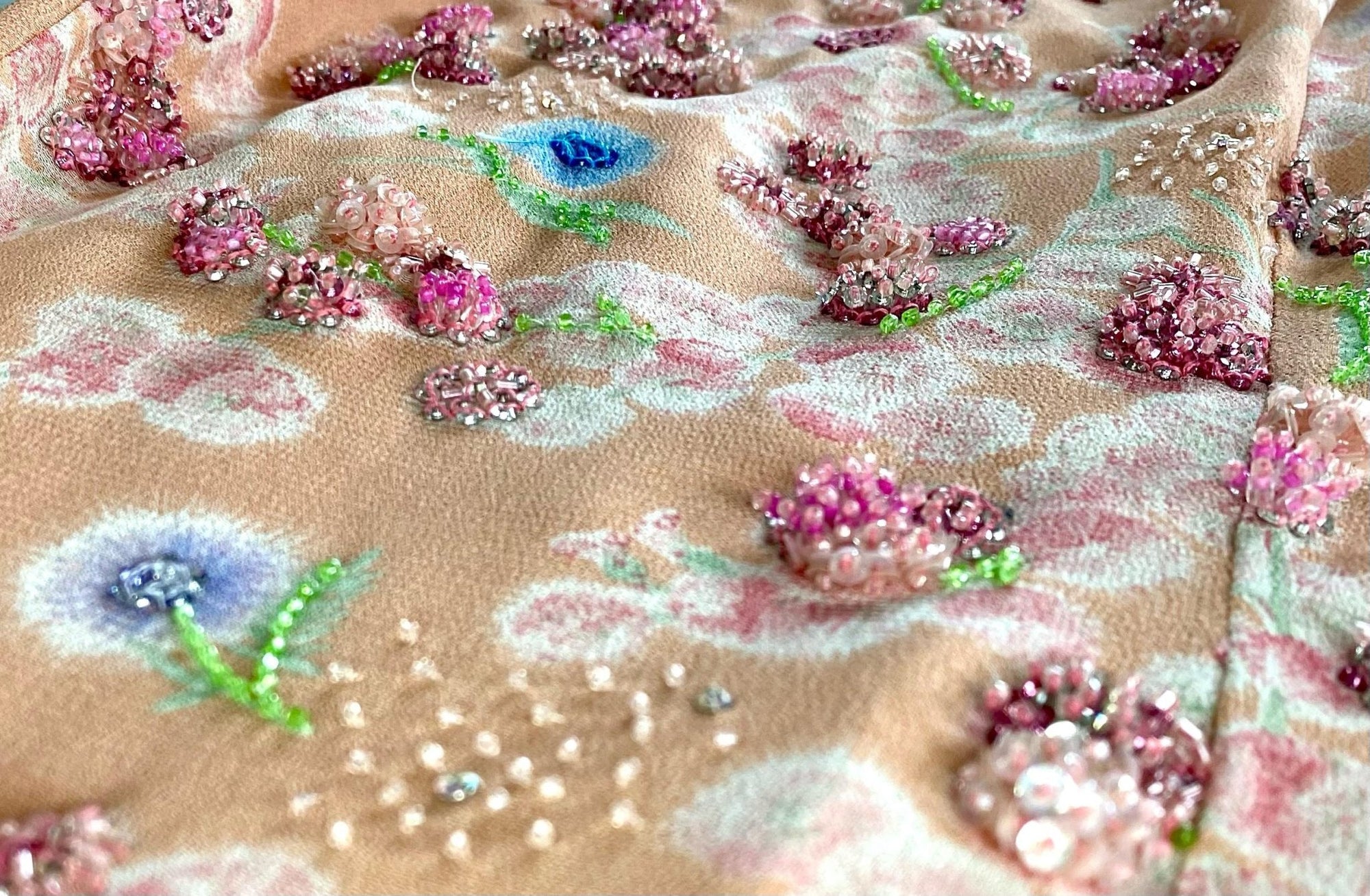 S/S 1997 Atelier Versace by Gianni Beaded Floral Dress Corset Removable Strap - RealList