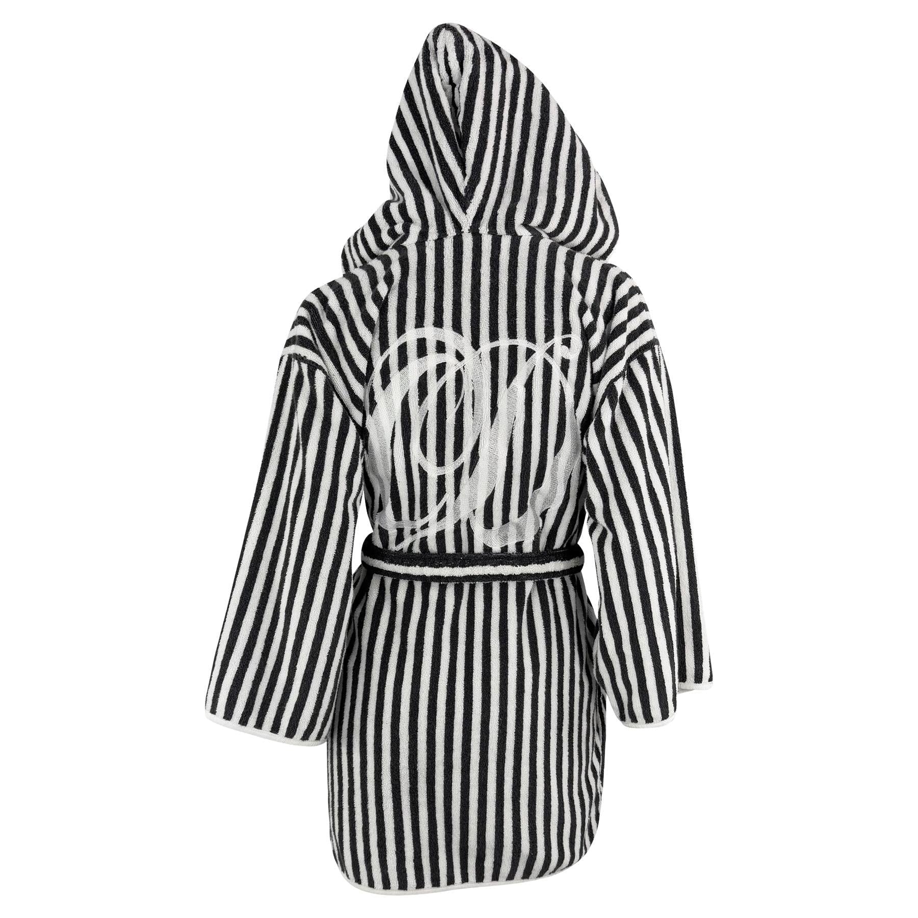 S/S 1997 Christian Dior by Gianfranco Ferré CD Striped Terrycloth Hooded Robe - RealList