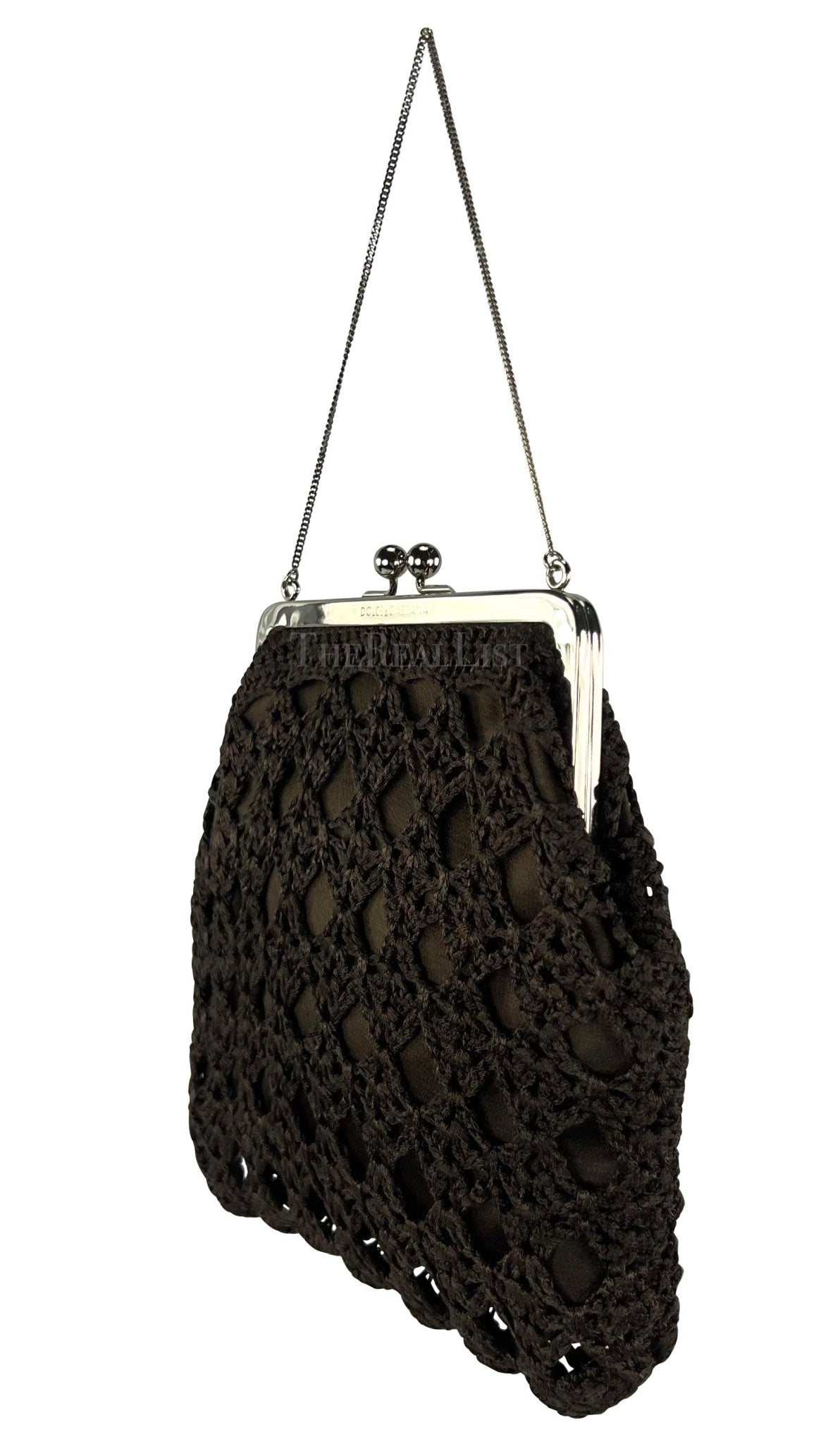 S/S 1997 Dolce & Gabbana Bown Crochet Clam Closure Mini Evening Bag - RealList