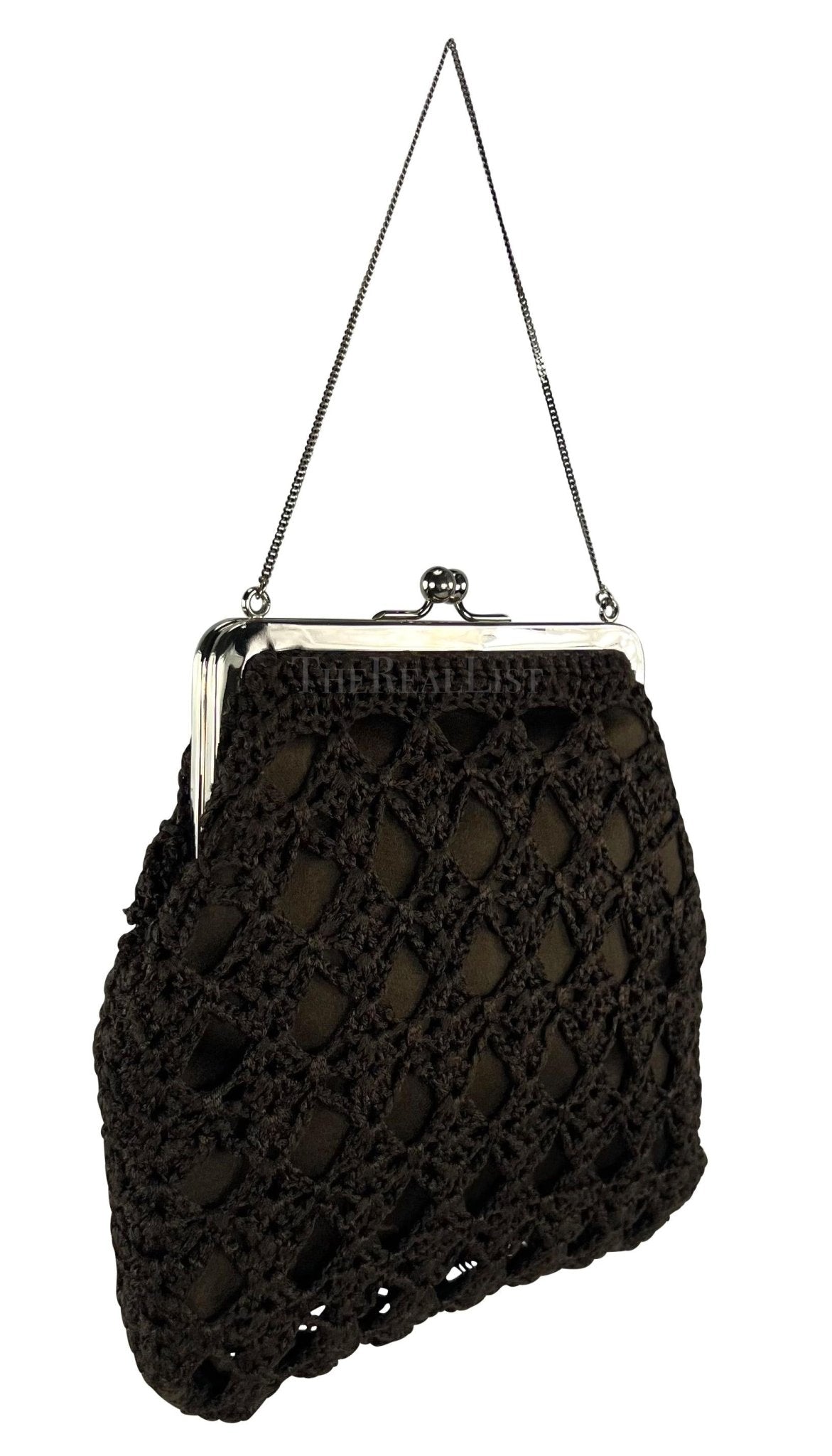 S/S 1997 Dolce & Gabbana Bown Crochet Clam Closure Mini Evening Bag - RealList