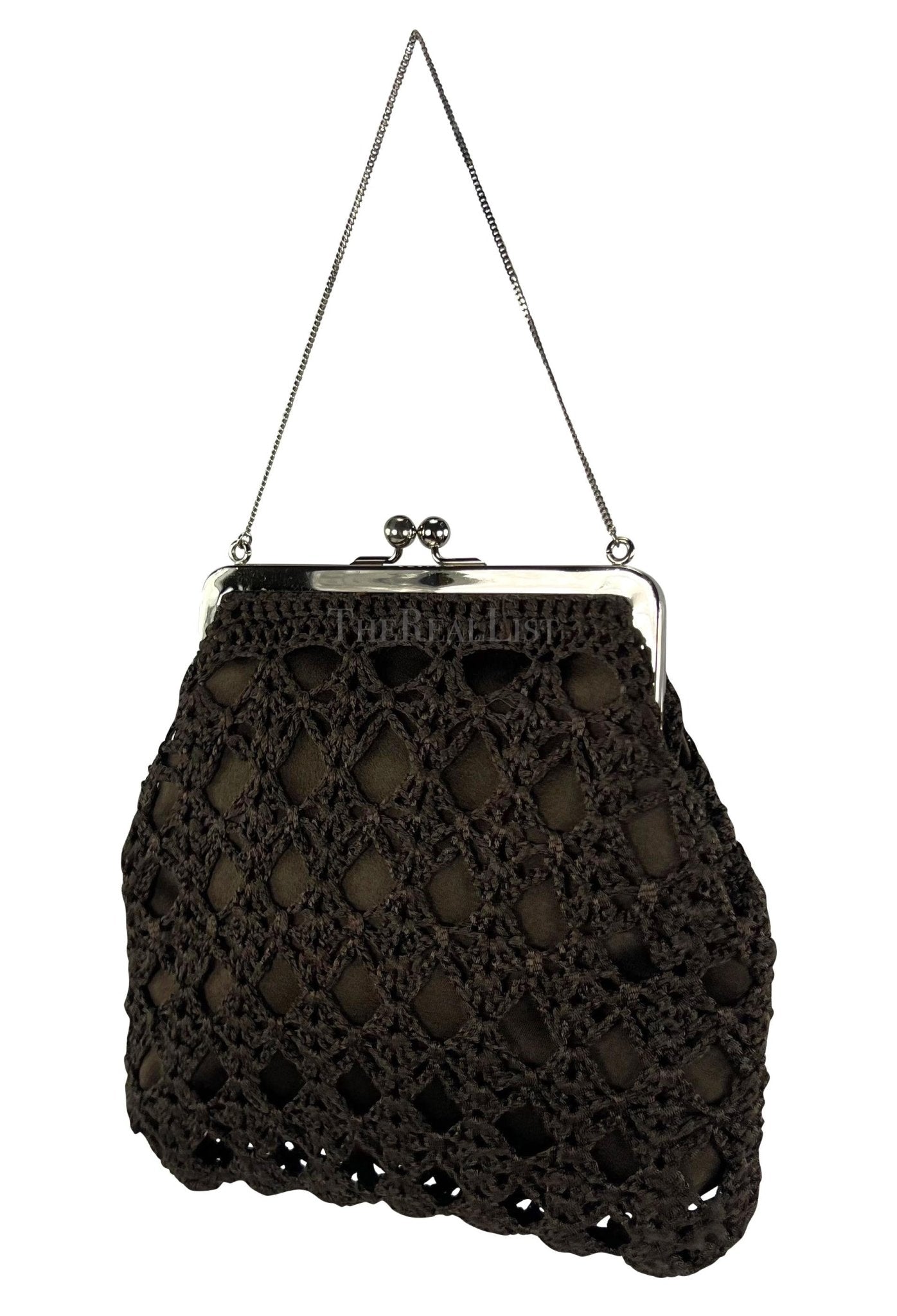 S/S 1997 Dolce & Gabbana Bown Crochet Clam Closure Mini Evening Bag - RealList