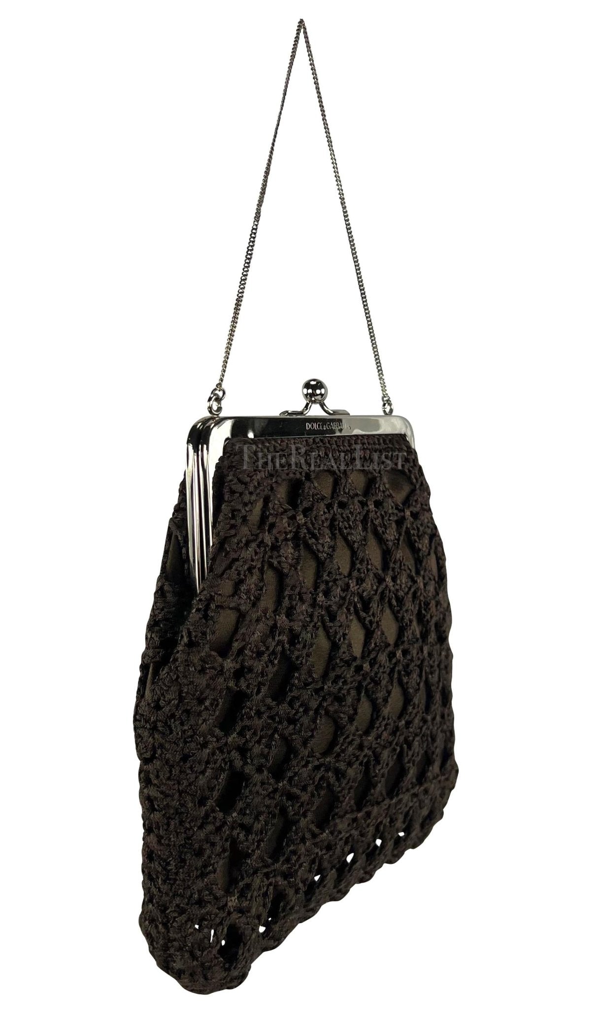 S/S 1997 Dolce & Gabbana Bown Crochet Clam Closure Mini Evening Bag - RealList