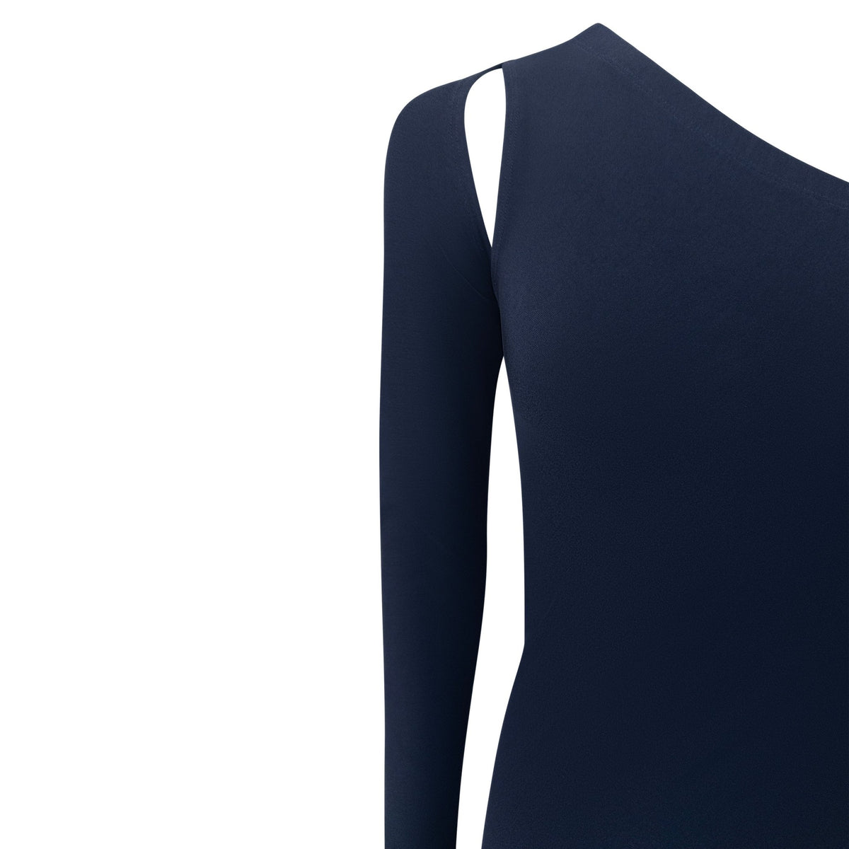 S/S 1997 Donna Karan Runway Navy Bodycon Asymmetric Dress Shrug Set - RealList