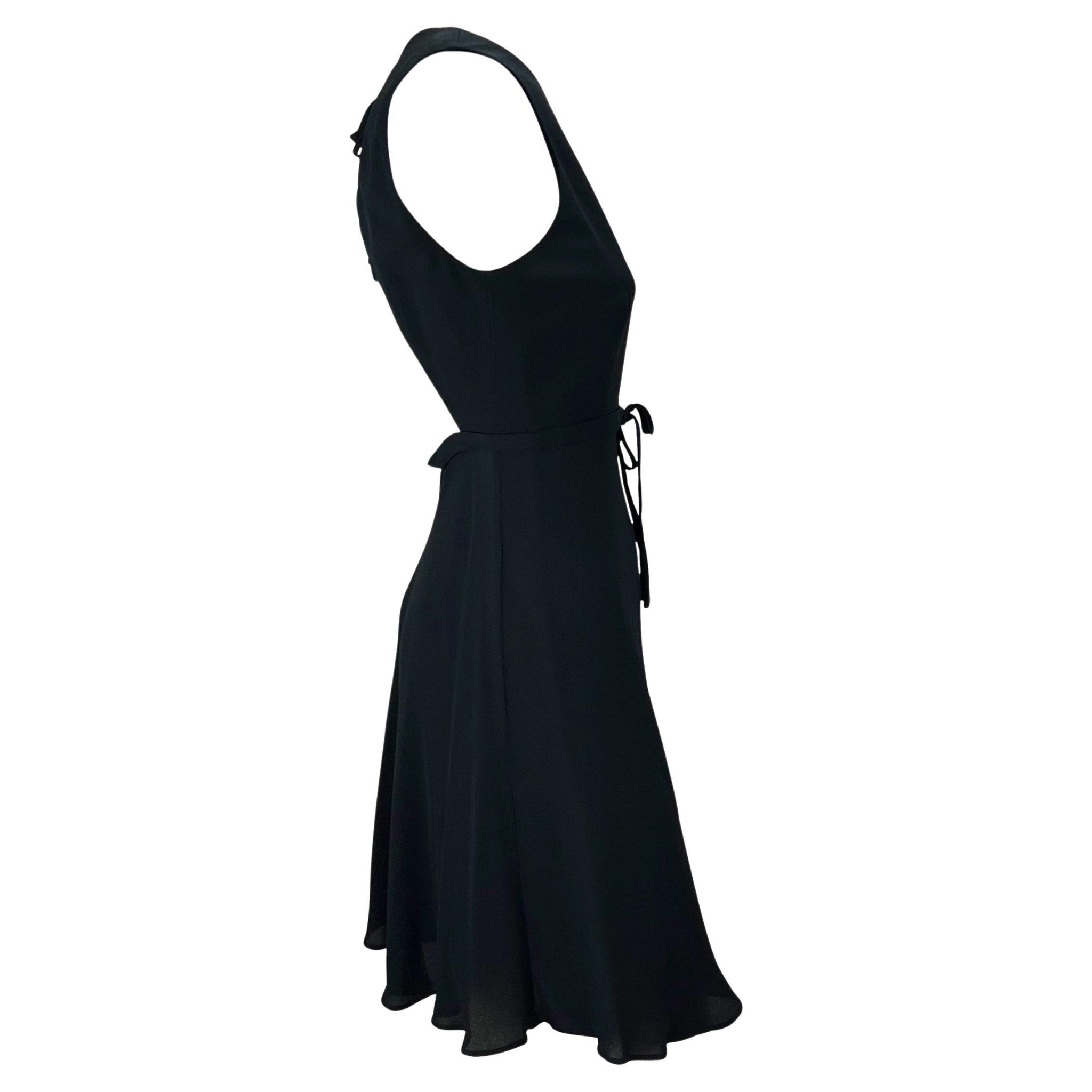 S/S 1997 Gianni Versace Couture Runway Ad Navy Silk Backless Tie Flare Dress - RealList