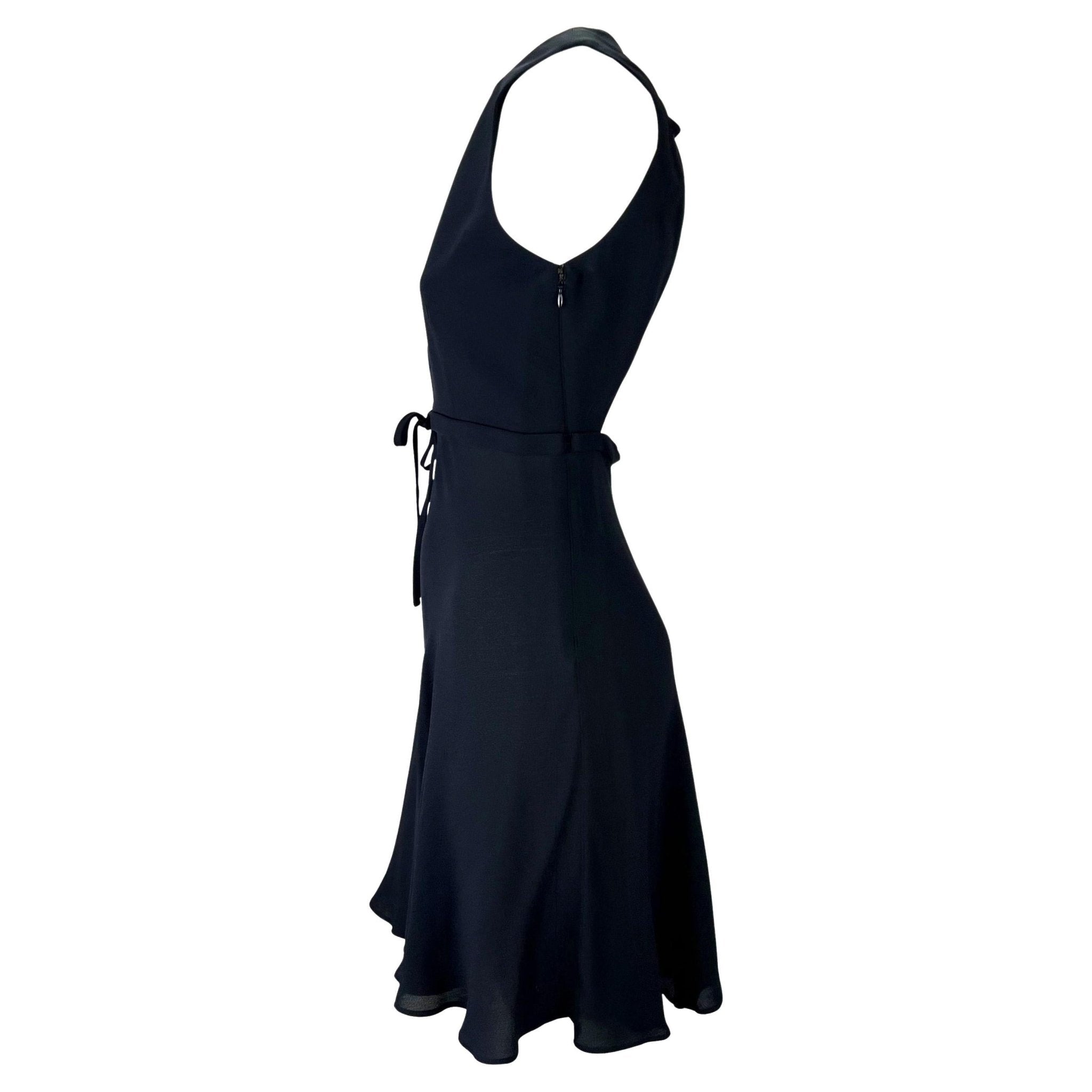 S/S 1997 Gianni Versace Couture Runway Ad Navy Silk Backless Tie Flare Dress - RealList