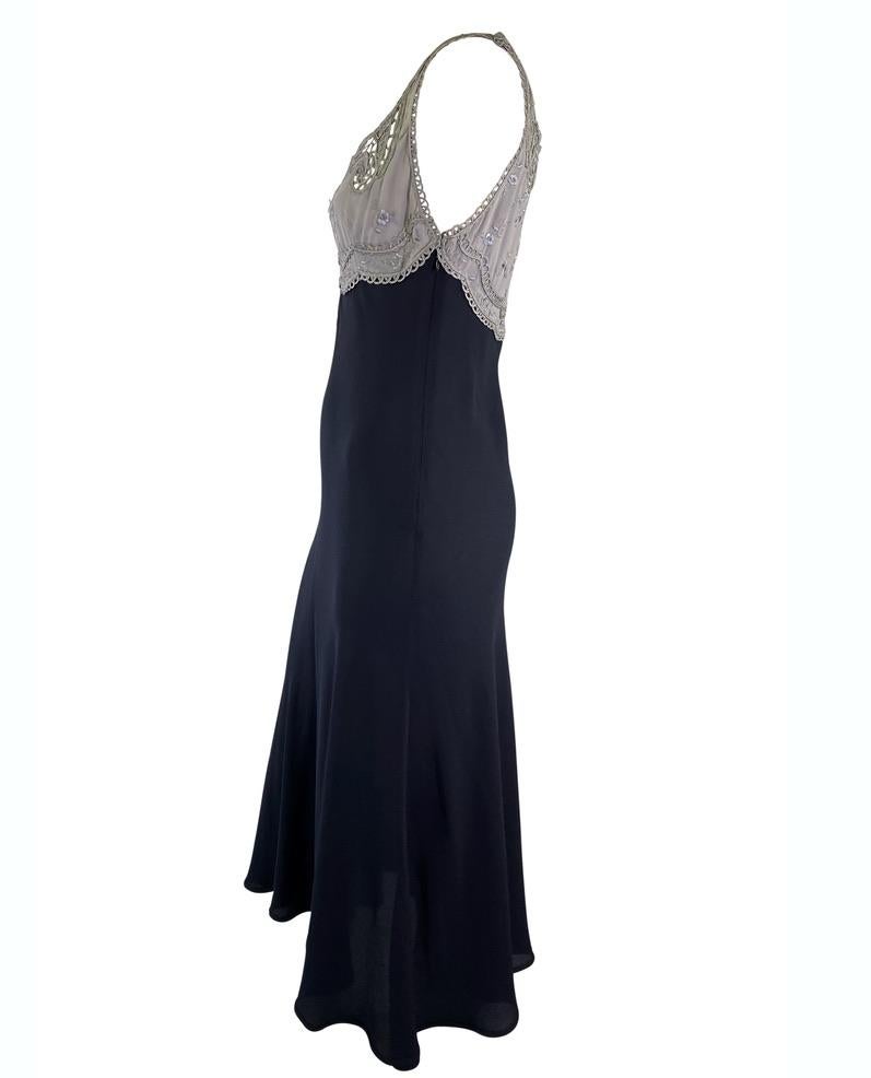 S/S 1997 Gianni Versace Couture Runway Grey Lace Embroidered Dress - RealList