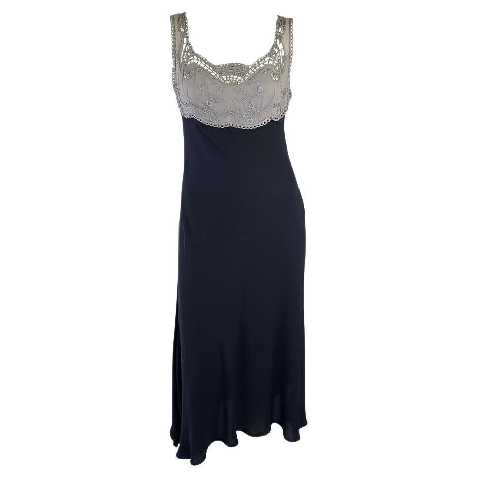 S/S 1997 Gianni Versace Couture Runway Grey Lace Embroidered Dress - RealList