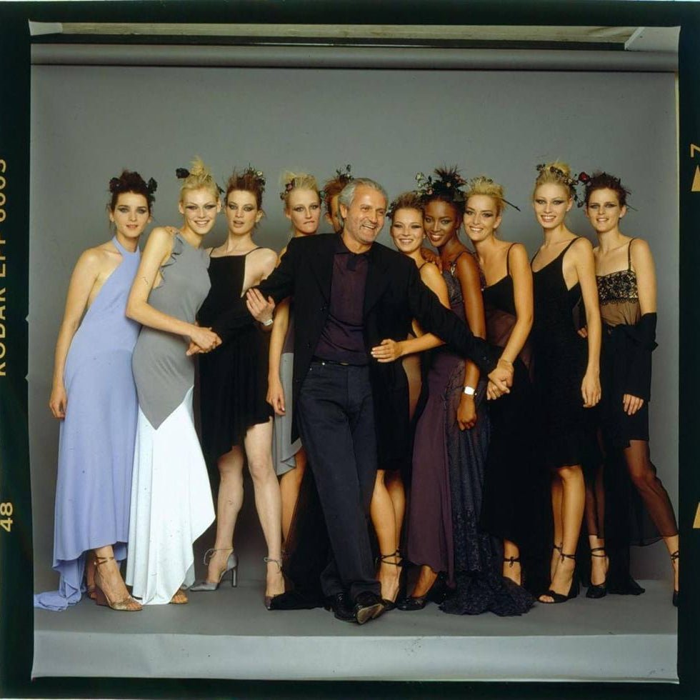 S/S 1997 Gianni Versace Runway Black Stretch Viscose Wrap - Style Asymmetric Dress - RealList