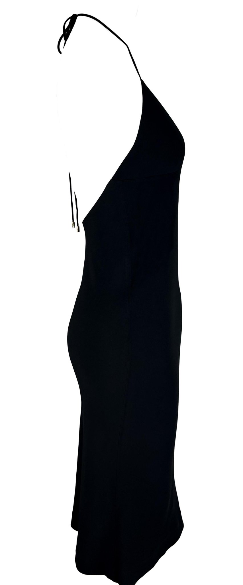 S/S 1997 Gucci by Tom Ford Black Halter Neck Mini Dress - RealList