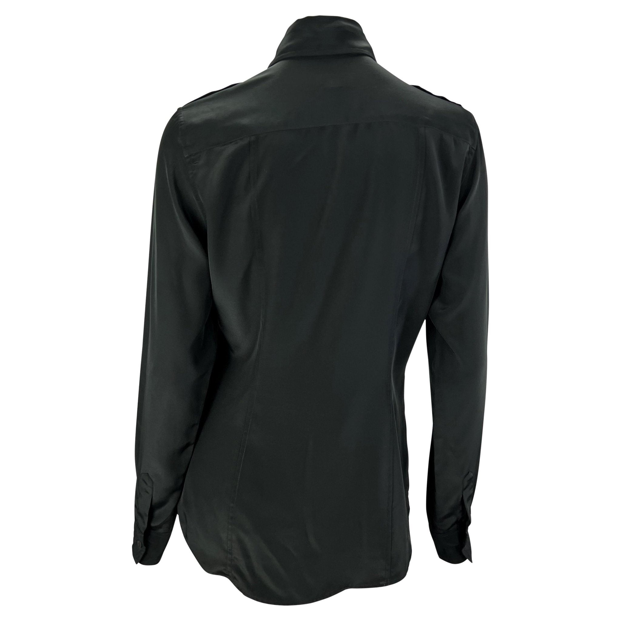 S/S 1997 Gucci by Tom Ford Black Panel Epaulettes Button Up Top - RealList