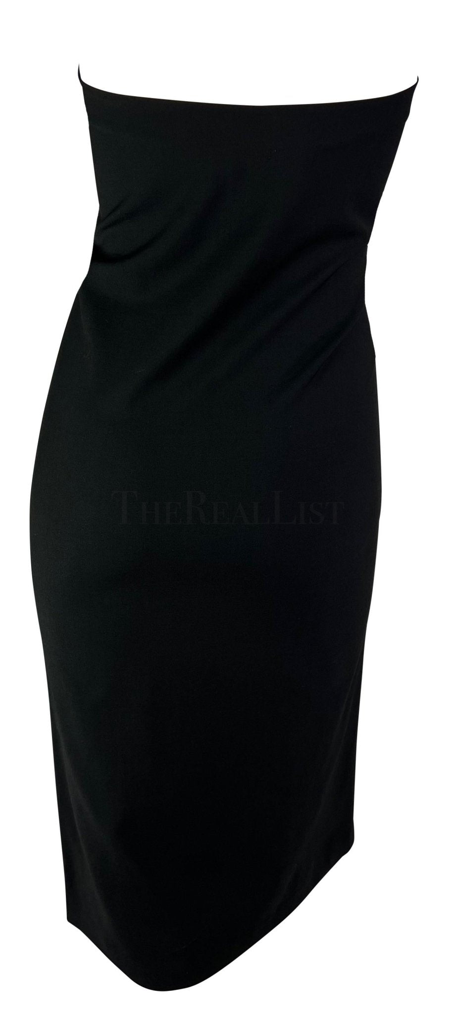 S/S 1997 Gucci by Tom Ford Black Strapless Bodycon Mini Dress - RealList